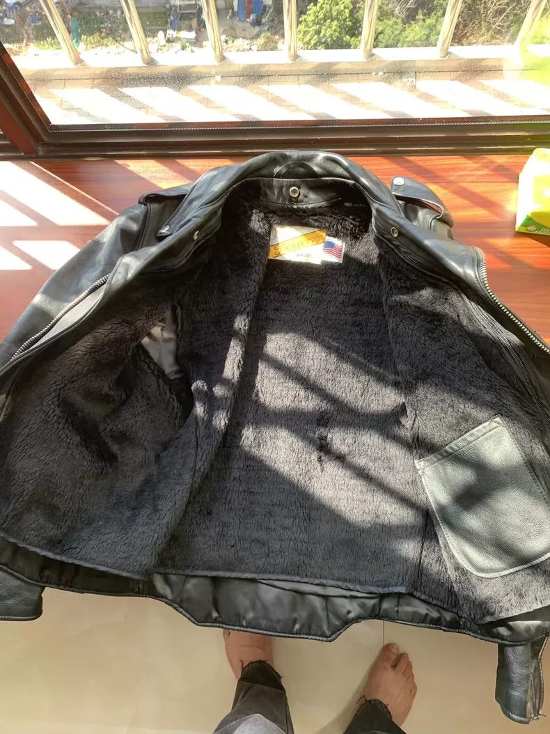 Schott Schott Cowhide cable-stayed locomotive leather coat Size US L / EU 52-54 / 3 - 3 Thumbnail
