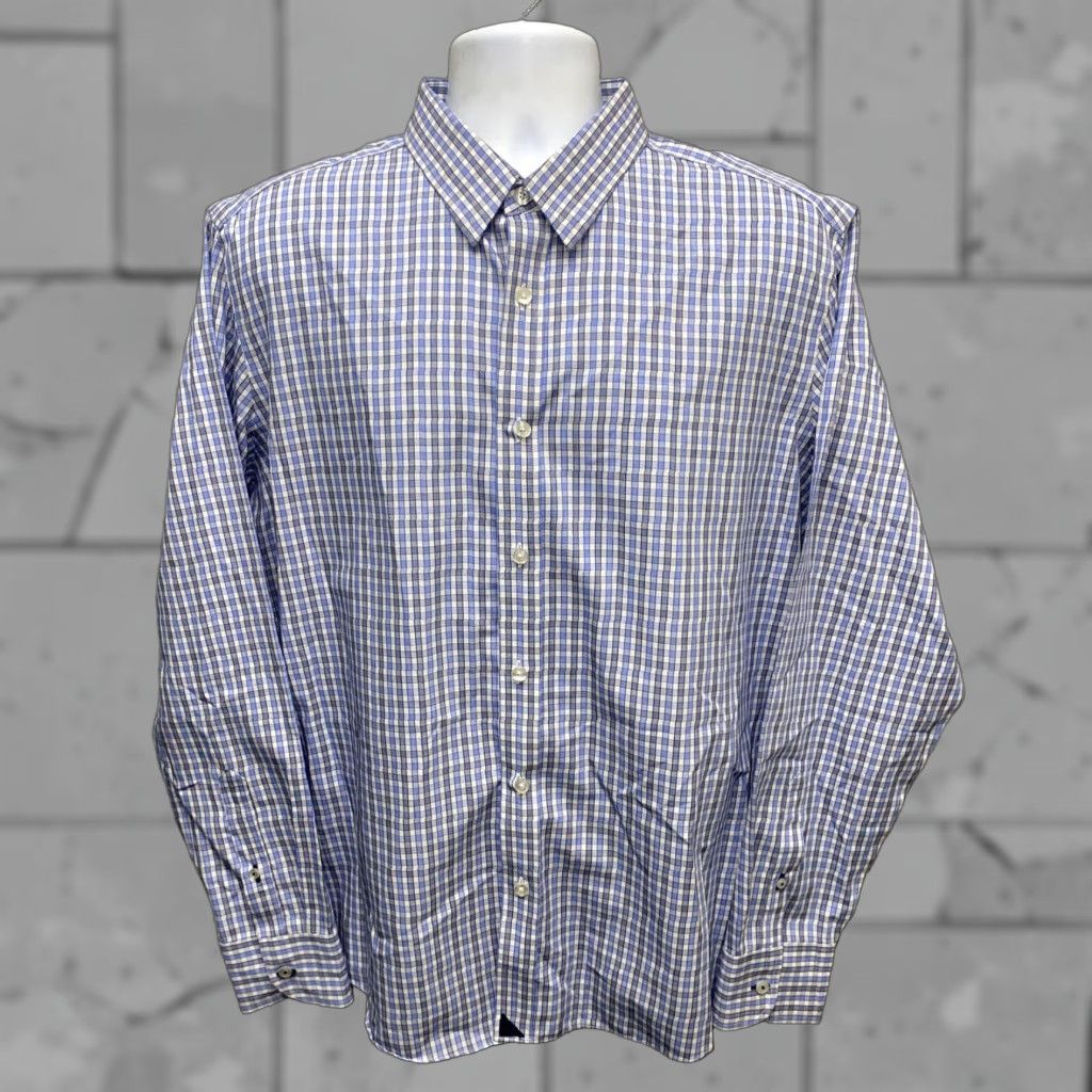 UNTUCKit UNTUCKit Mens Blue Plaid Long Sleeve Button Front Shirt XL Shirt Cotton Button-Down WRINKLE FREE Regular Mens Size US XL / EU 56 / 4 - 1 Thumbnail