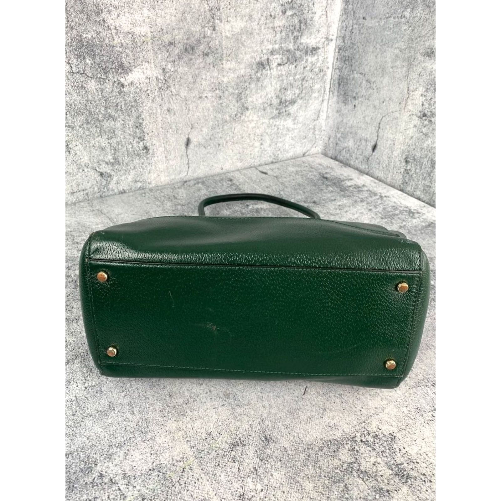 Vintage kate spade new york Handbag Green Double Handles Outdoor Tote Bag Women Kate Spade New York Green Tote Bag with Zipper Adjustable Strap Size ONE SIZE - 6 Thumbnail