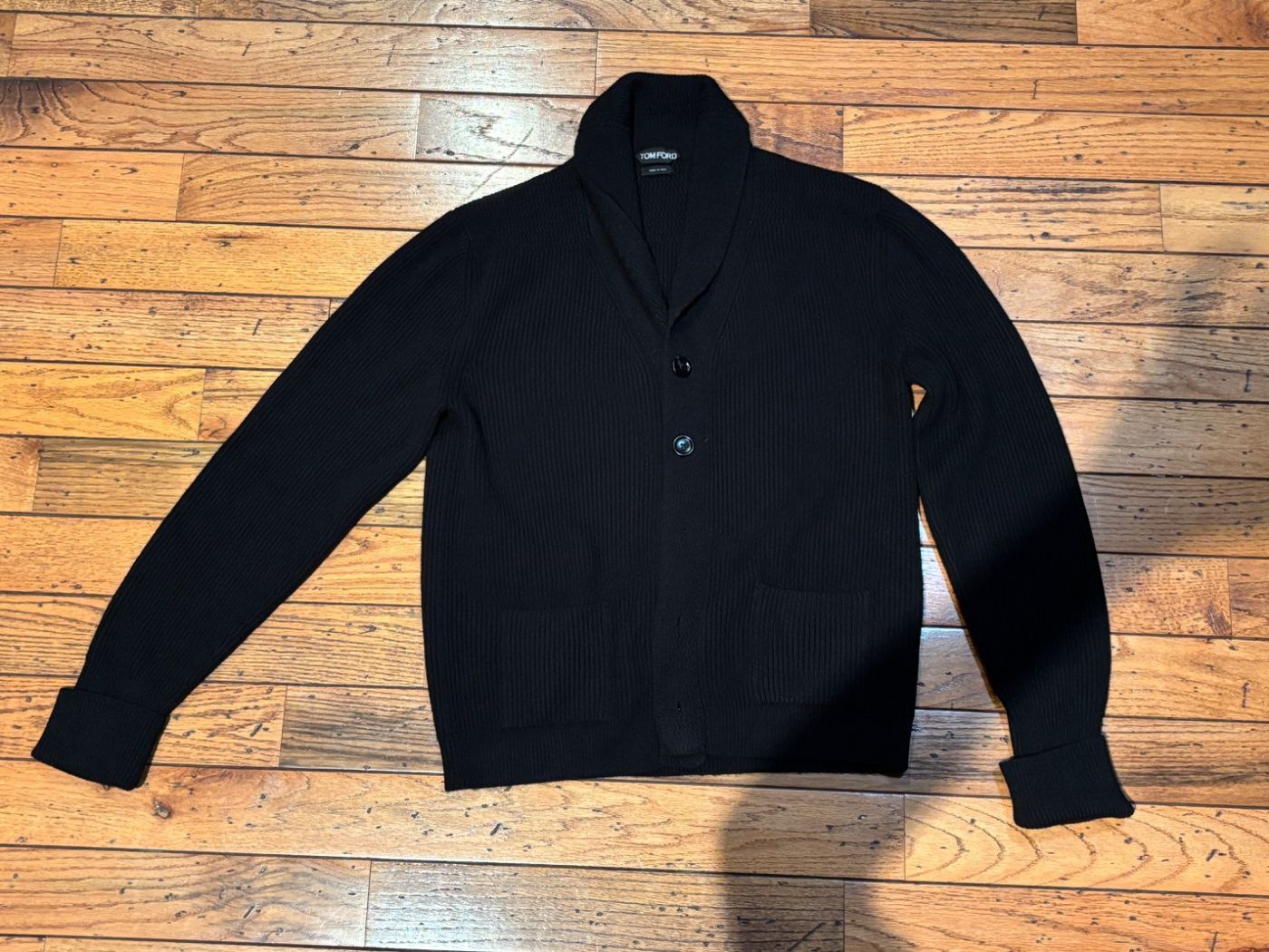 Tom Ford Tom Ford Shawl Collar Cardigan Black Size 54 Size US L / EU 52-54 / 3 - 3 Thumbnail