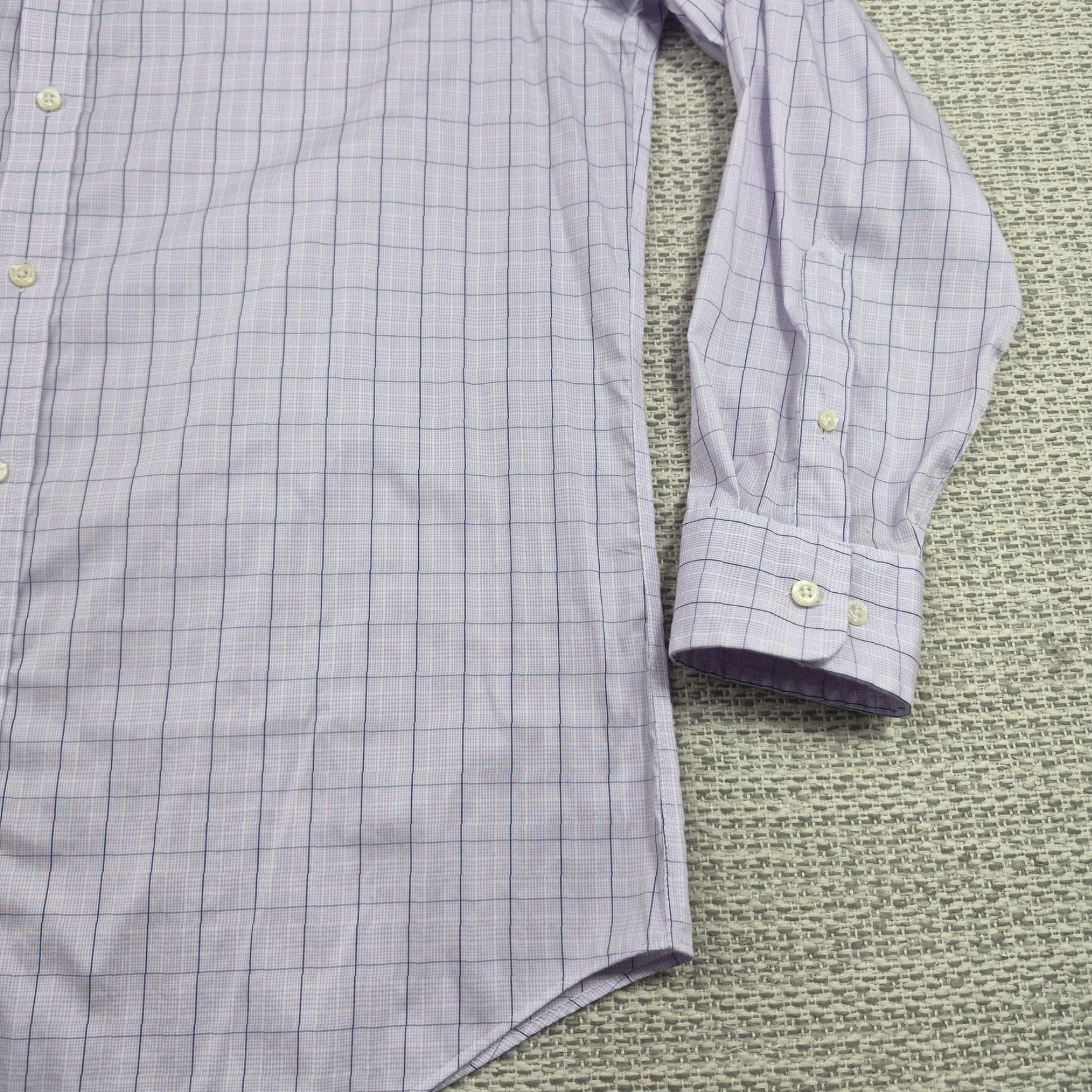 Ralph Lauren Lauren Ralph Lauren Shirt Mens 17 32/33 Purple Check Slim Fit Stretch Dress Shirt Size 46R - 2 Thumbnail