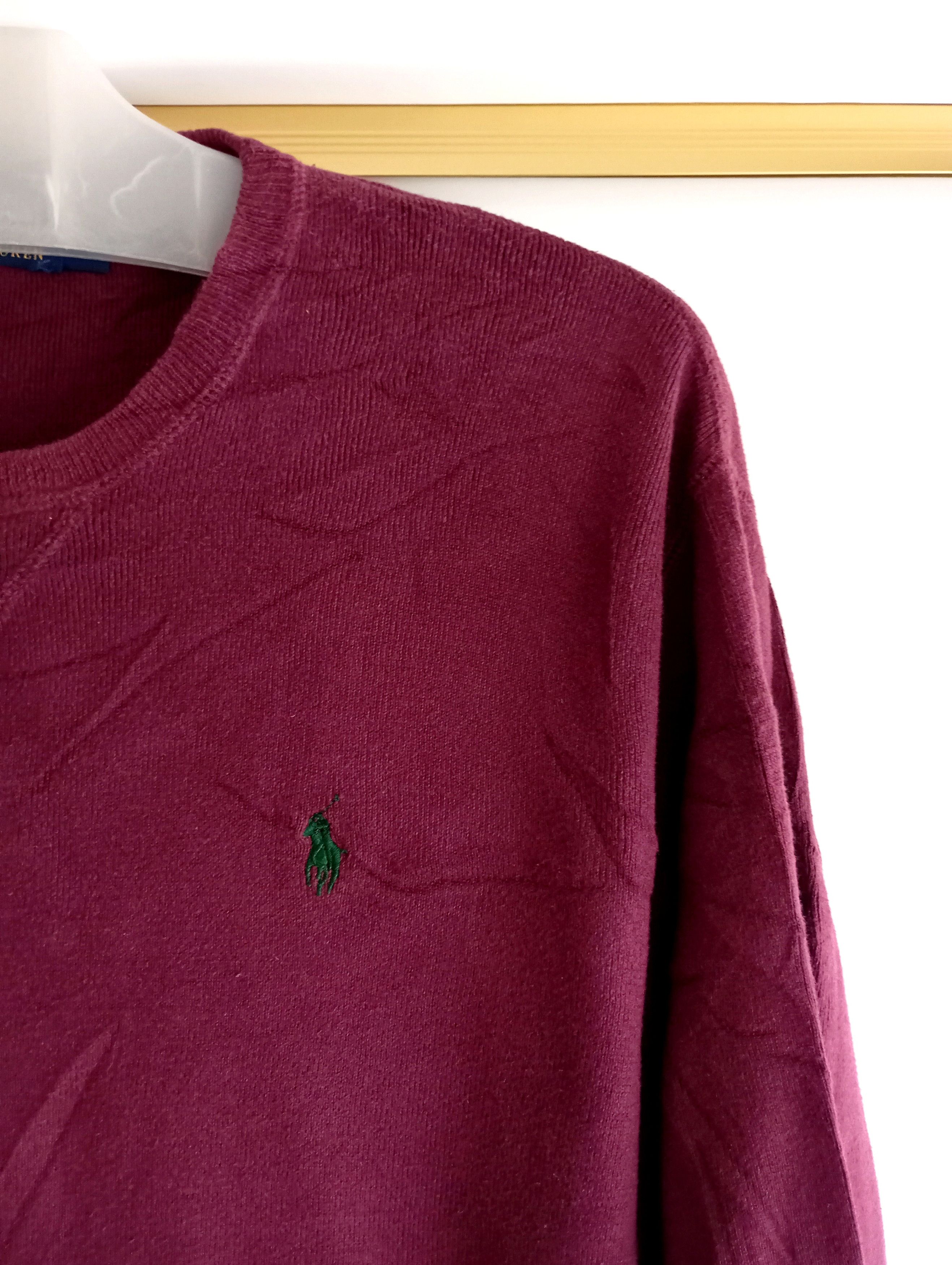 Polo Ralph Lauren Vintage 90s Ralph Lauren Crewneck Sweatshirt Bugurundy Size US M / EU 48-50 / 2 - 3 Thumbnail