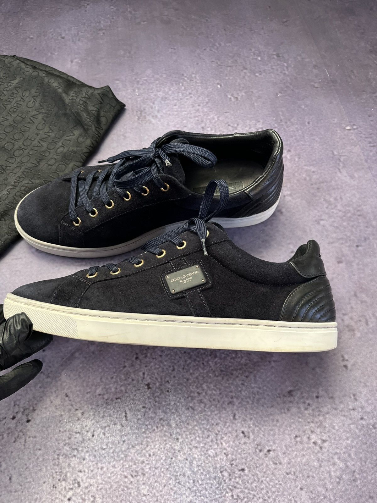 スニーカー DOLCE & GABBANA Low-top wool sneakers with suede inserts Dolce & Gabbana Low-Top Wool Sneakers With Suede Inserts