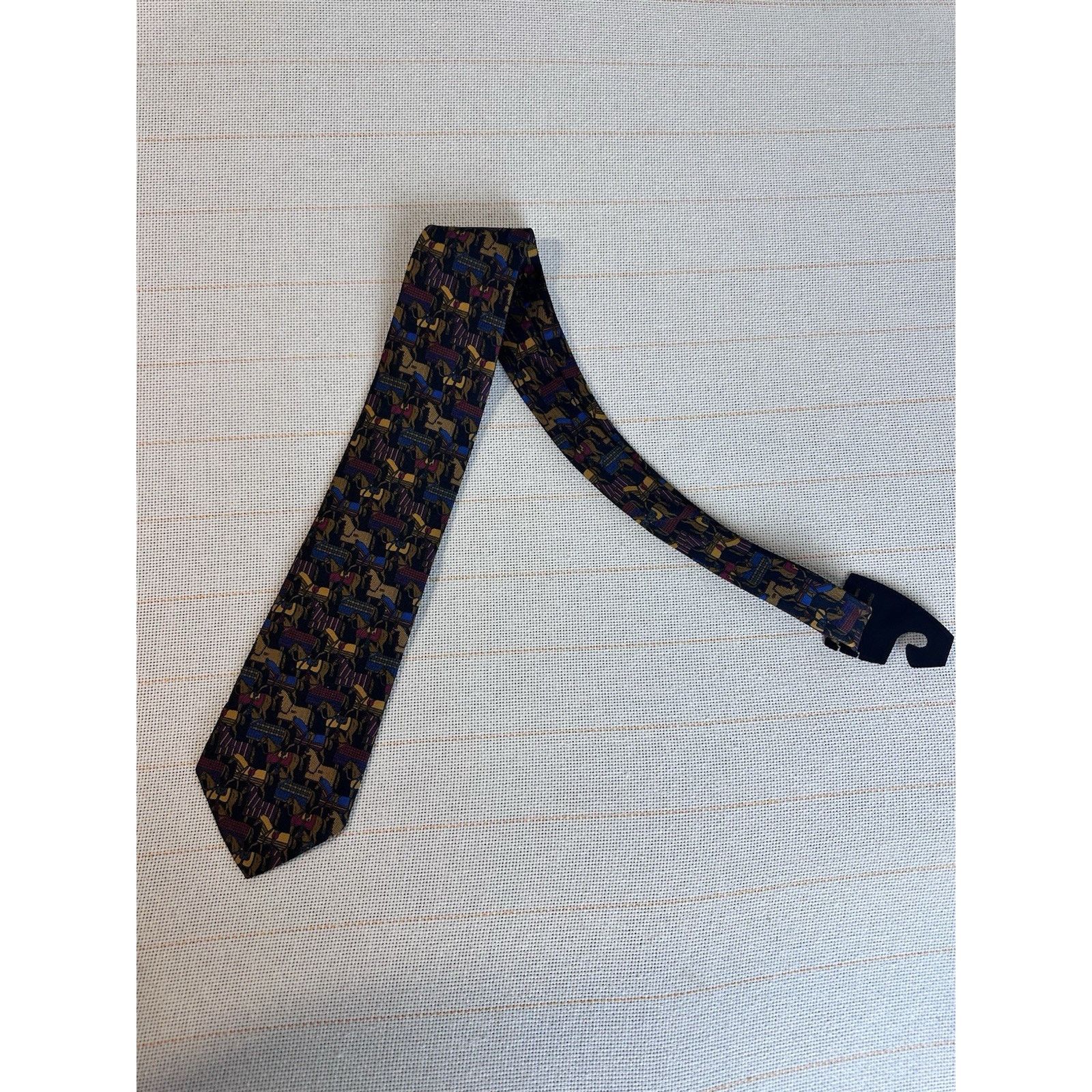 Brooks Brothers Vtg Horse Calvary Abstract Necktie Silk Tie Brook Brothers Size ONE SIZE - 1 Thumbnail