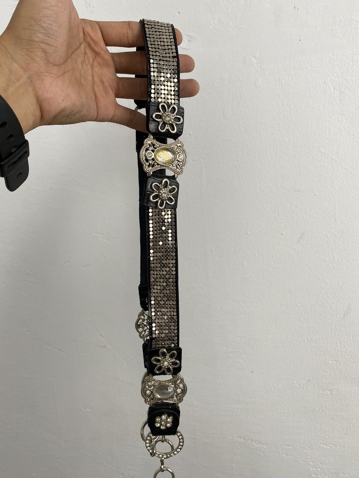 If Six Was Nine × Japanese Brand × Le Grande Bleu (L.G.B.) Black crystal belt Size ONE SIZE - 4 Thumbnail