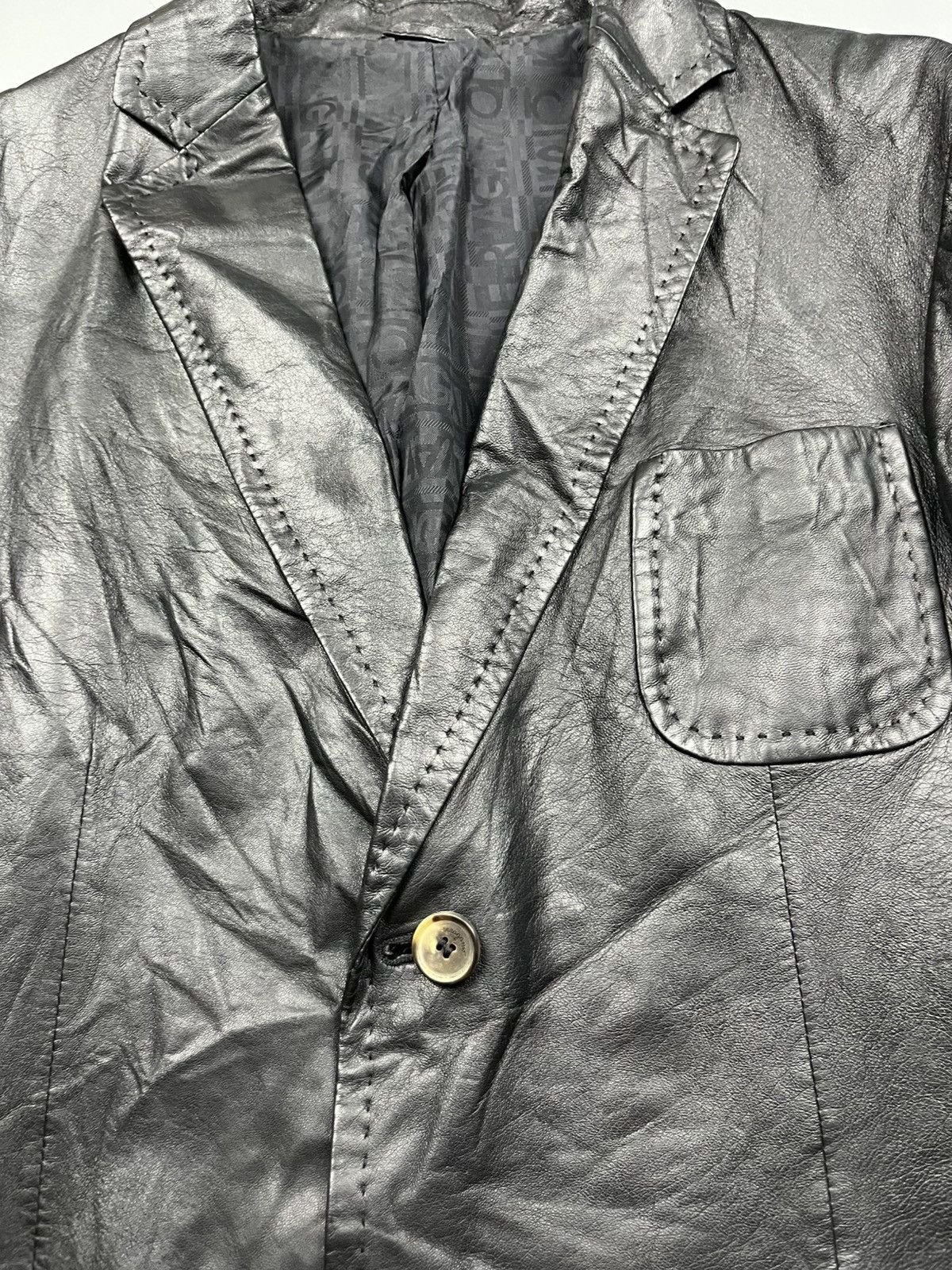 Salvatore Ferragamo Salvatore Ferragamo - Leather Blazer - Jacket Size US M / EU 48-50 / 2 - 6 Thumbnail