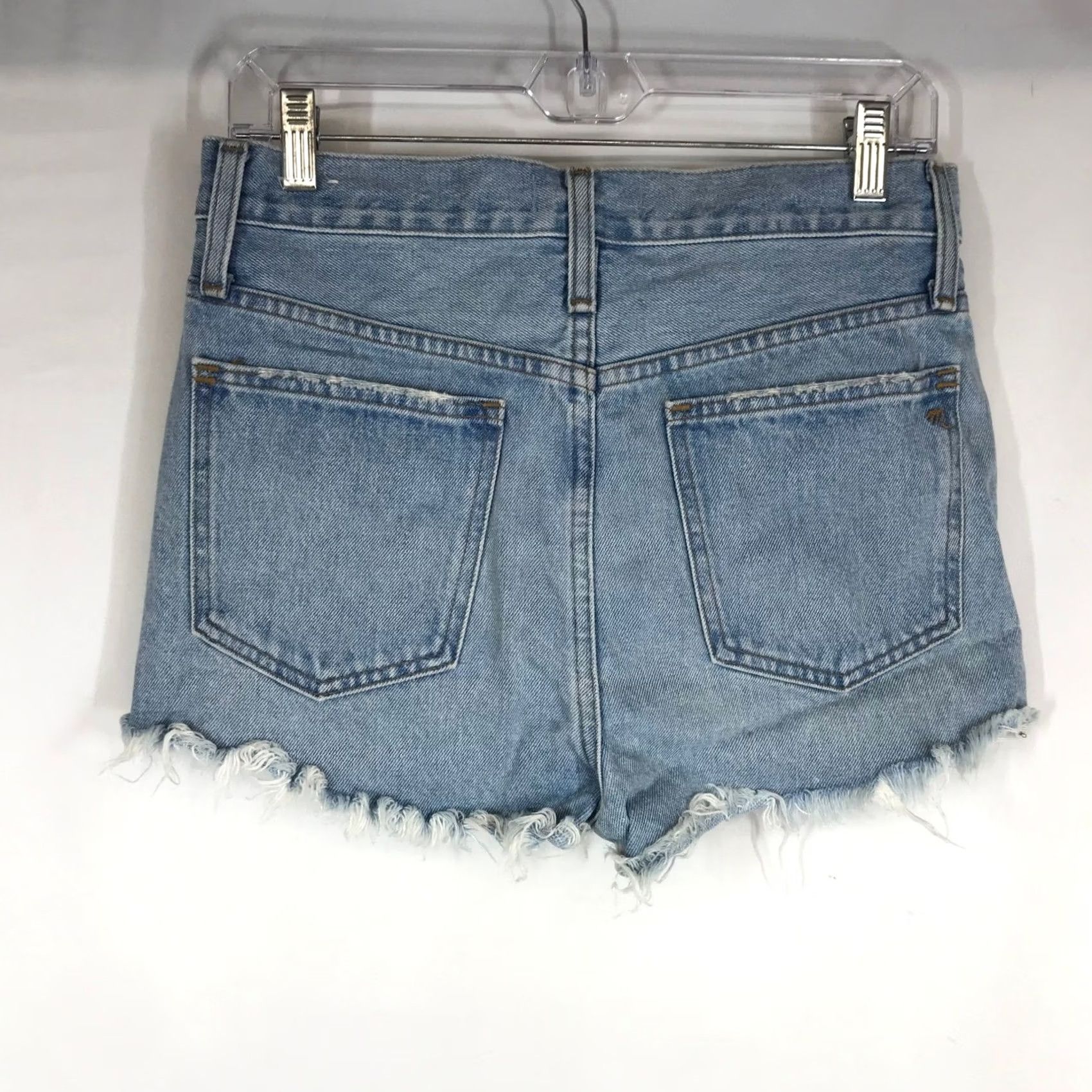 Madewell Madewell Relaxed Denim Shorts Light Wash High Rise Raw Hem 25 Size 42" / US 20 - 4 Thumbnail