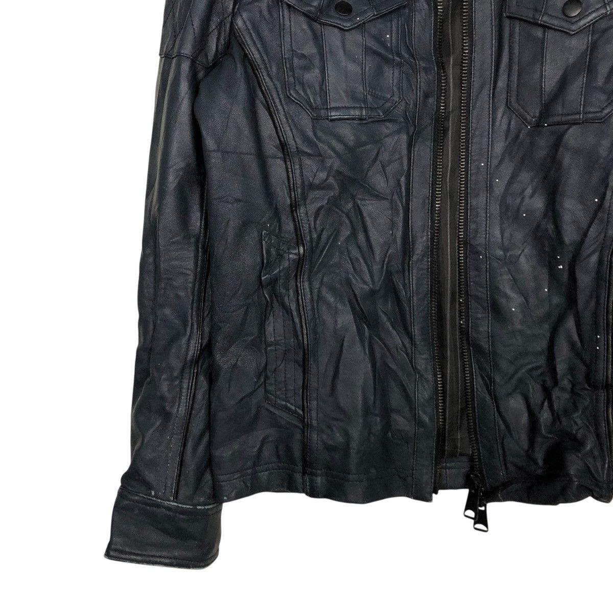 Japanese Brand 🔥VINTAGE BIKER LEATHER JACKET RATTLE TRAP ISSEY MIYAKE Size US S / EU 44-46 / 1 - 6 Thumbnail