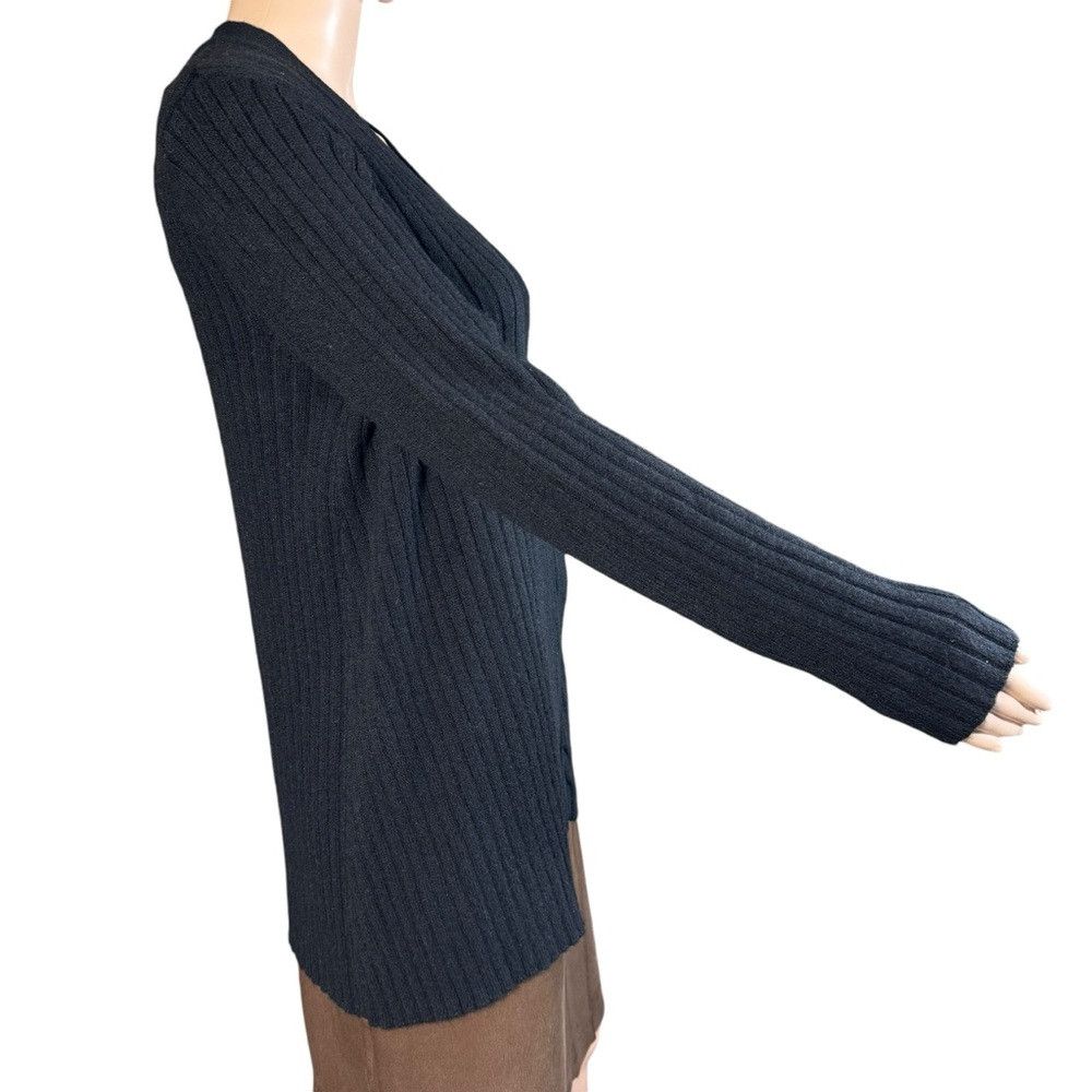 Zara NWT New Zara Wool Blend Knit Diagonal Closure Black Cardiga Size L / US 10 / IT 46 - 4 Thumbnail