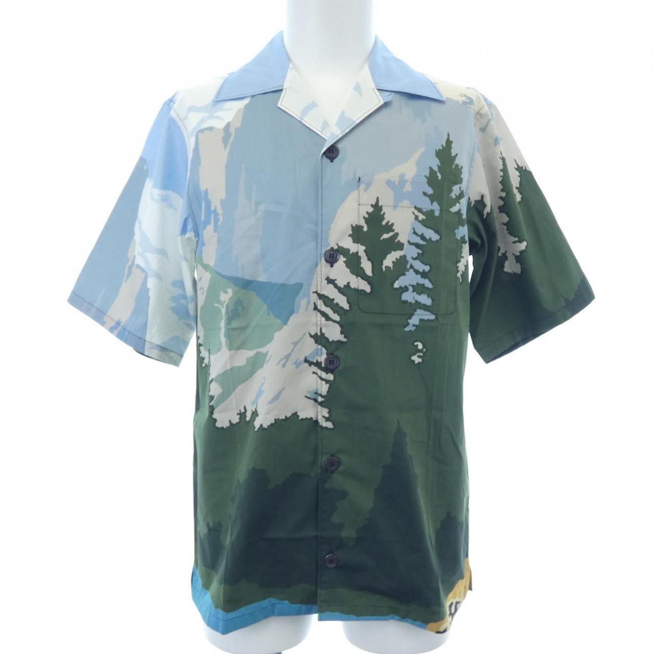 Prada Prada Prada S/S Shirt Cotton Tops UCS295 S172 1NZ4 DUTY FREE for USA Size ONE SIZE - 1 Thumbnail