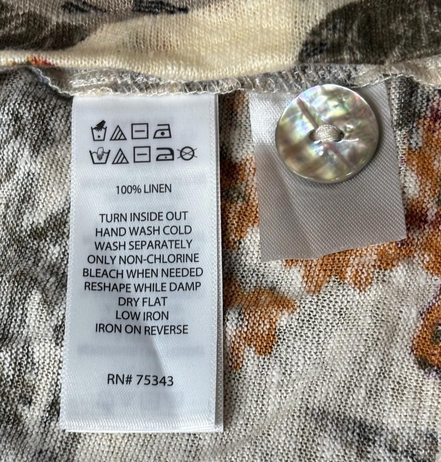 Other Haute Hippie Top Womens Medium Linen Floral Short Sleeve Size M / US 6-8 / IT 42-44 - 9 Thumbnail