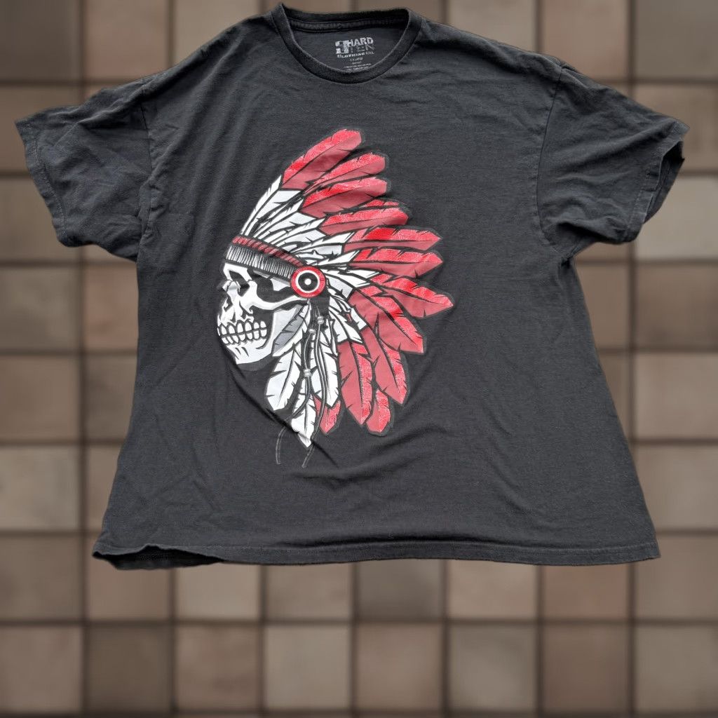 Vintage Hard Ten Shirt Mens 2XL Black Skull Tribal Graphic T-Shirt Tee Tagless Crew Neck Short Sleeve Regular Fit Mens Black Skull Tribal Graphic Print 2XL Size US XXL / EU 58 / 5 - 1 Thumbnail