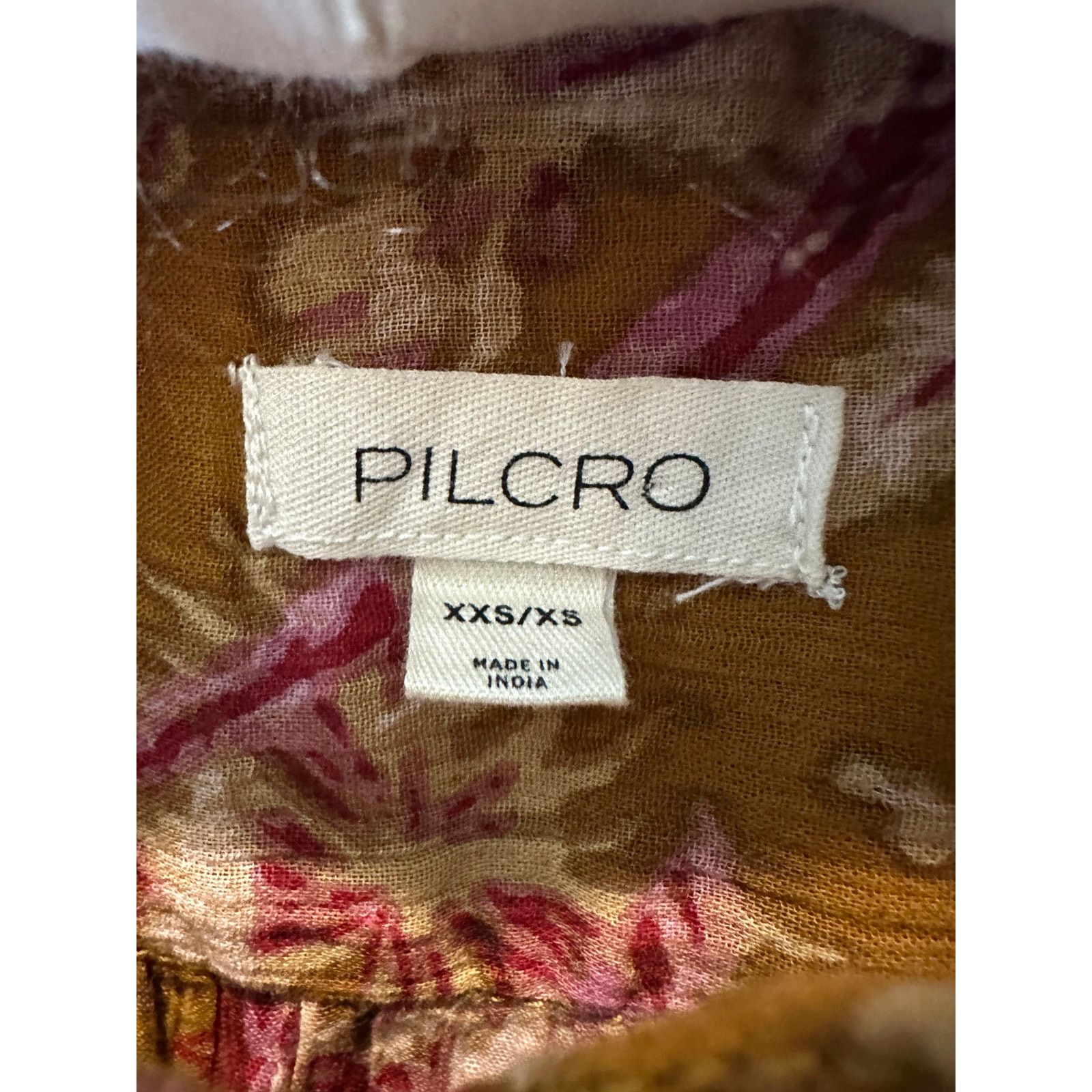 Anthropologie ANTHROPOLOGIE | Gold Floral Batwing Oversized Blouse Size XS / US 0-2 / IT 36-38 - 5 Thumbnail