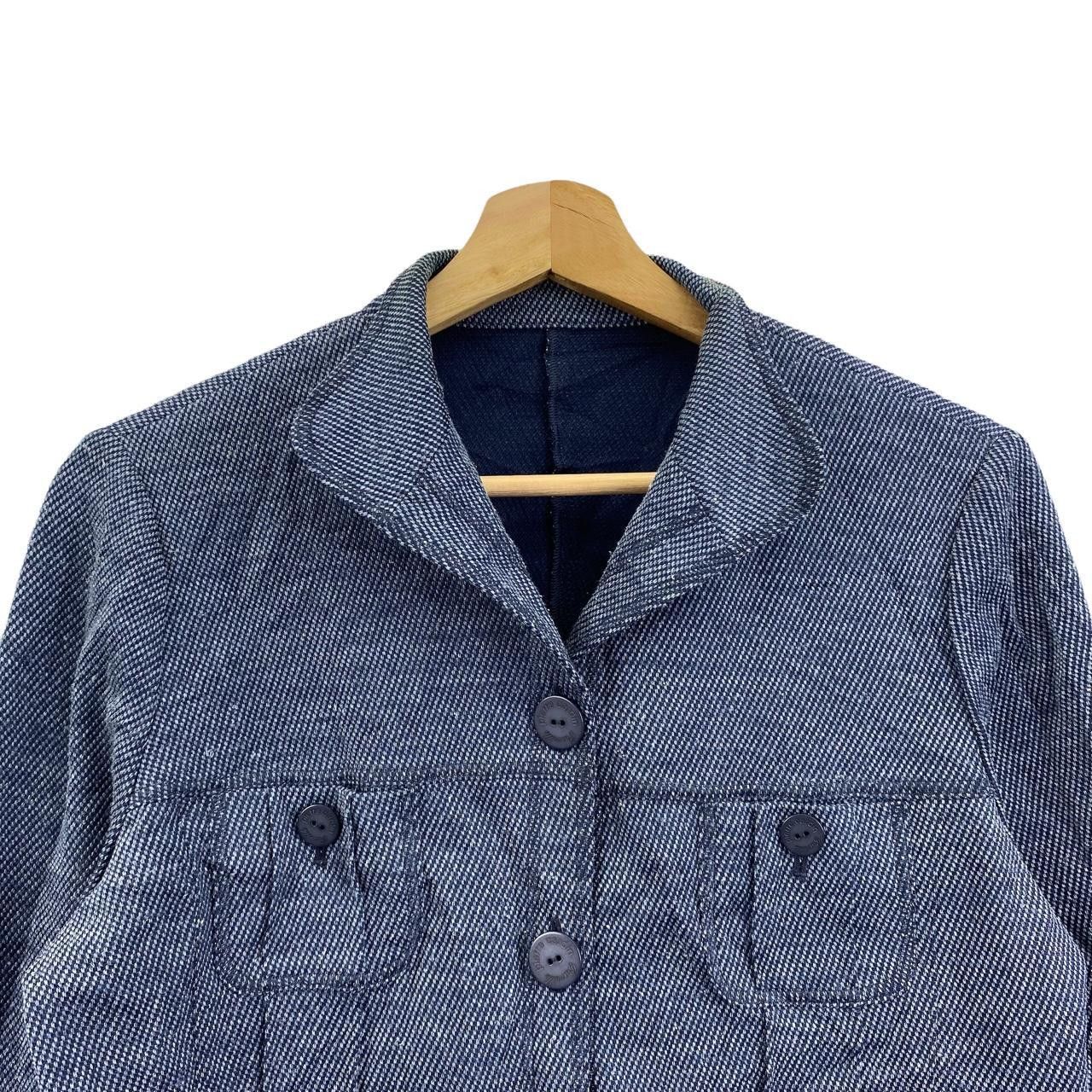 Pierre Cardin Vtg 90’ PIERRE CARDIN PARIS Minimalist Blue Cardigan Size S / US 4 / IT 40 - 3 Thumbnail