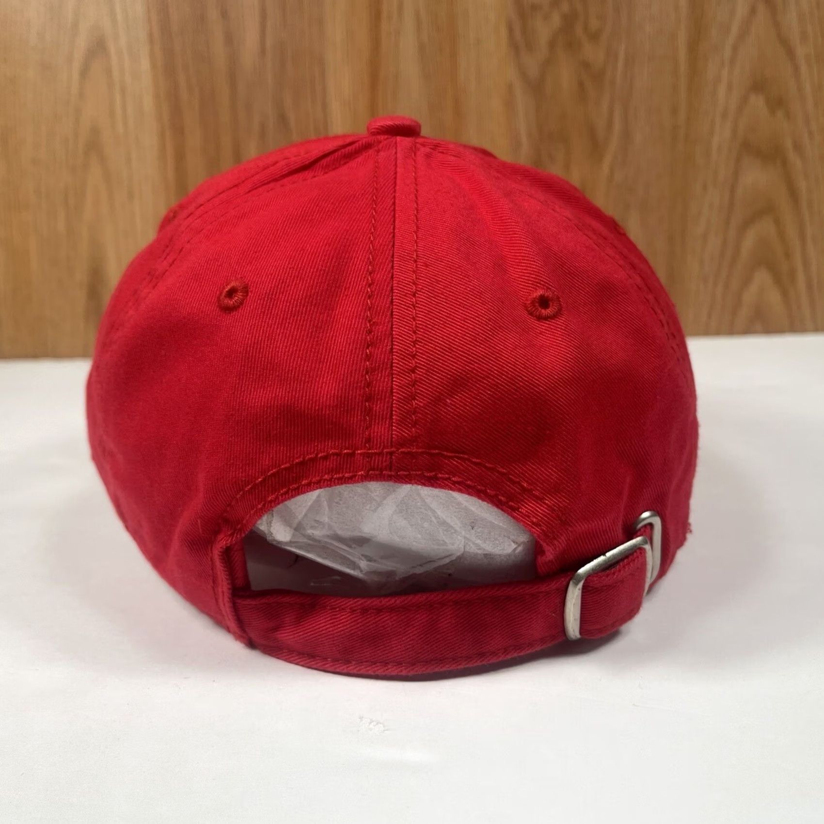 Vintage KNP Blank Adult Adjustable StrapBack Baseball Hat Cap Solid Red 100% Cotton Hat Cap Red Unisex Adults Adjustable Mens Womens Boys Girls Size ONE SIZE - 5 Thumbnail