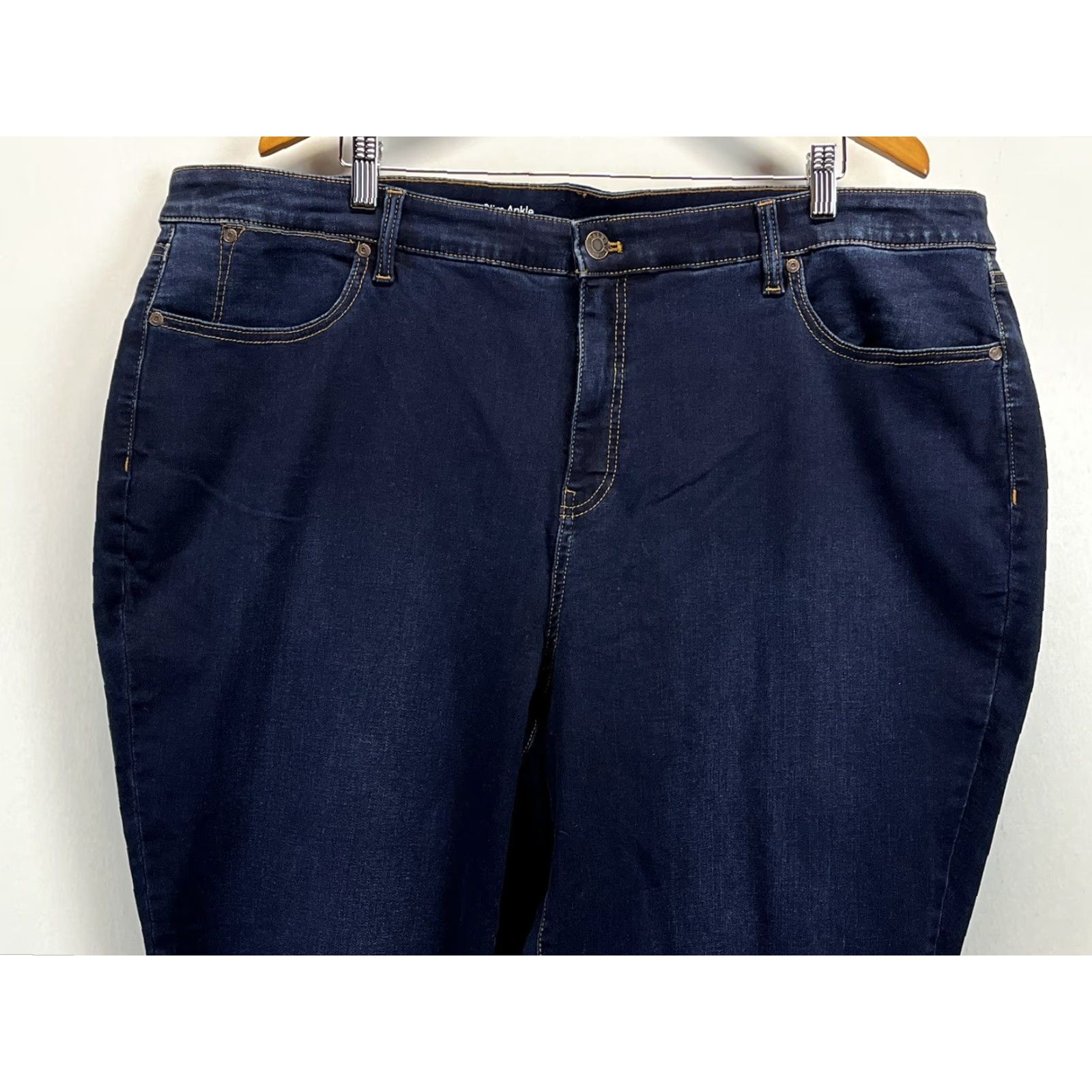 Talbots NEW Talbots Flawless Slim Ankle Jeans 24W Plus Dark Wash Women's Size 42" / US 20 - 2 Thumbnail