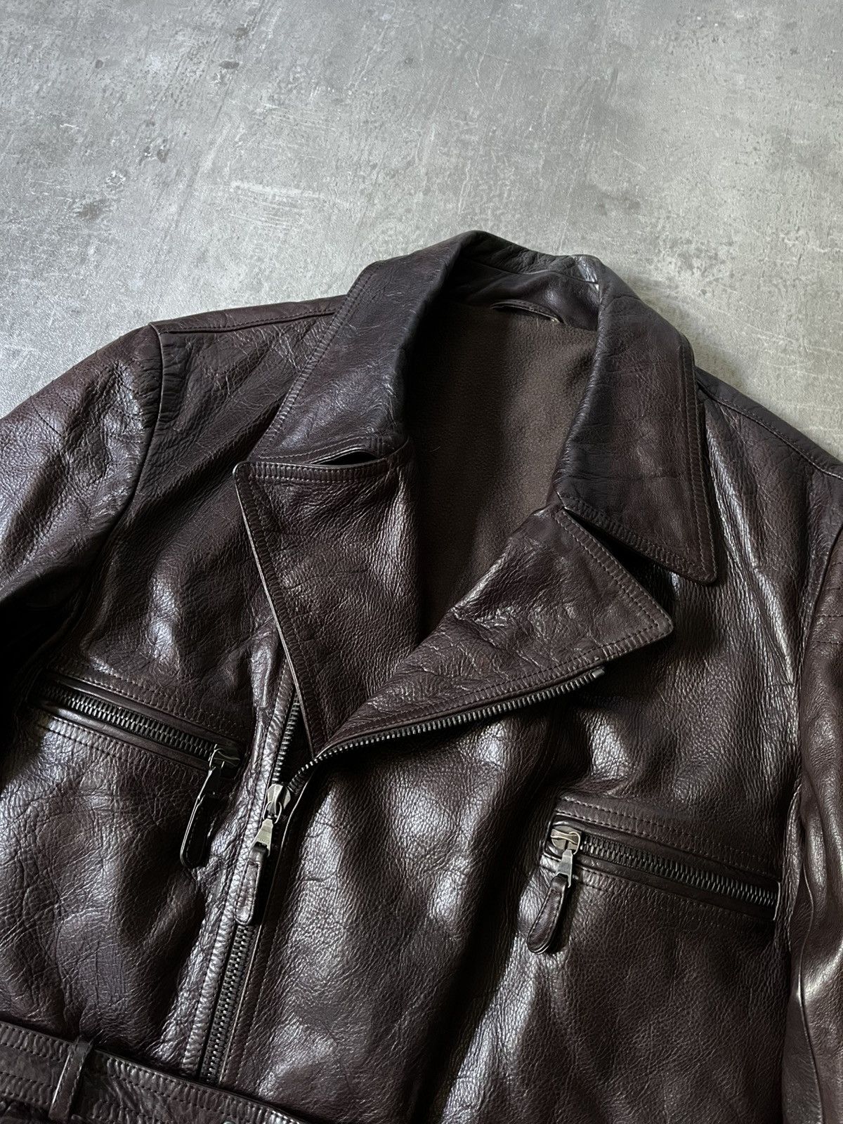 Jil Sander Jil Sander by Raf Simons brown leather jacket rare Size US M / EU 48-50 / 2 - 8 Thumbnail