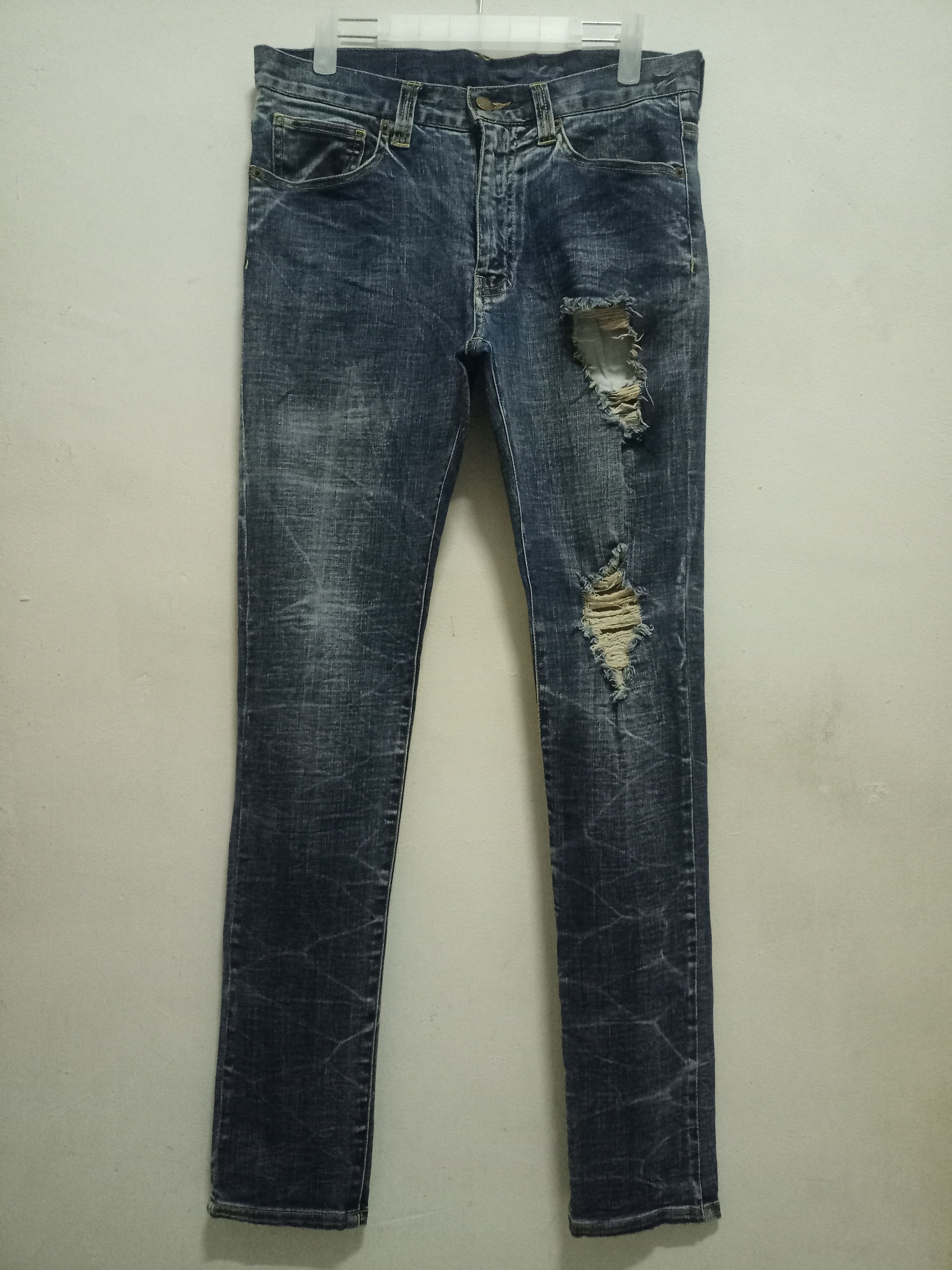 image of Distressed Denim x Vintage Need Gone Vintage Japan Leflah Blue Wash Distressed Jeans (Size 32)