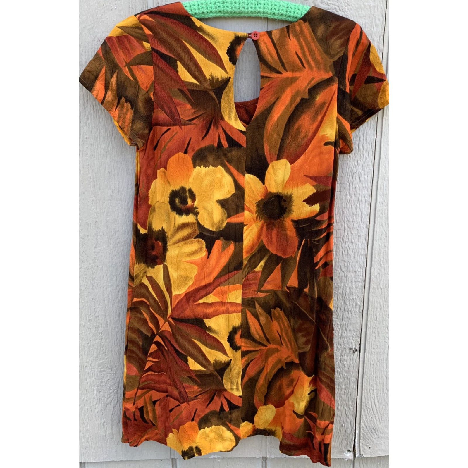 Jams World VINTAGE Jama World Hula Moon dress W398-GOLD S Gold USA HAWAII Womens Small 100% rayon Pullover Size S / US 4 / IT 40 - 3 Thumbnail