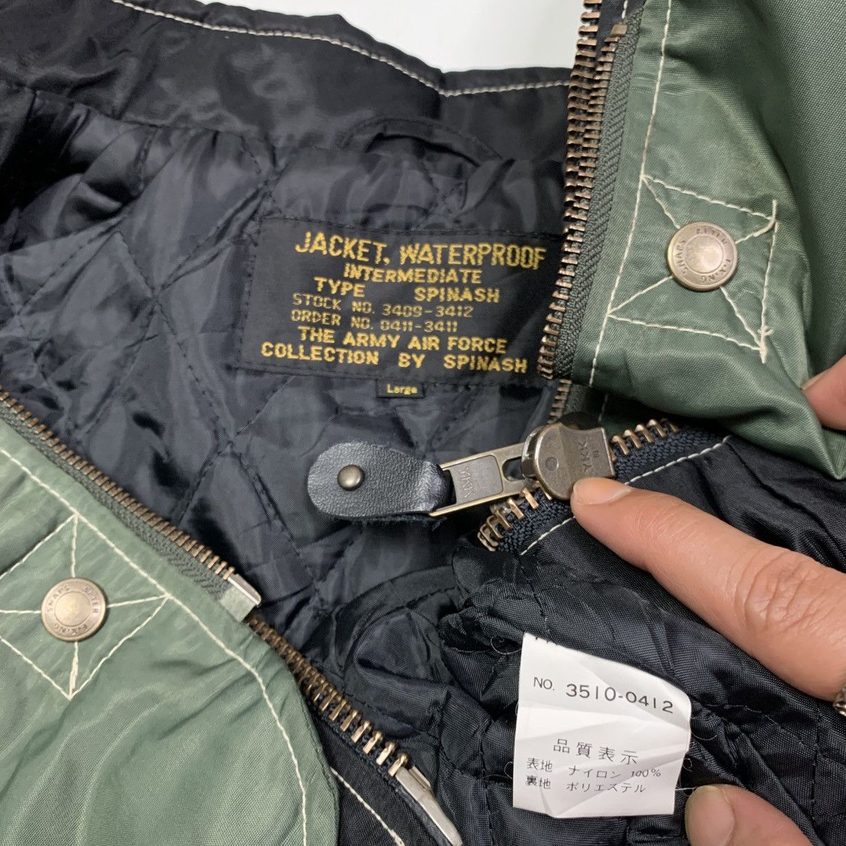 Japanese Brand Spinash Army Air Force Military Bomber Jacket Size US L / EU 52-54 / 3 - 12 Thumbnail