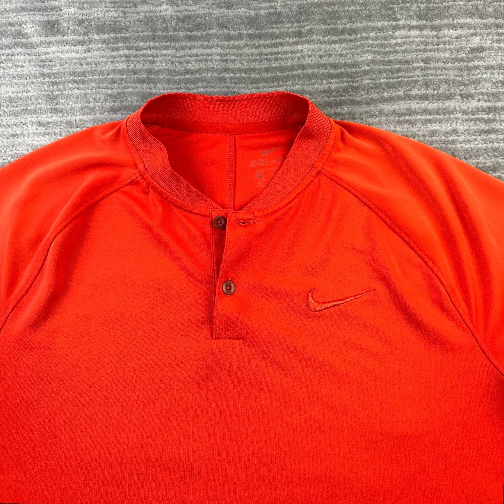 Nike Nike Polo Shirt Mens M Orange Band Collar Dri-Fit Vapor Breathable All Seasons Golf Short Sleeve Shirt Size US M / EU 48-50 / 2 - 3 Thumbnail