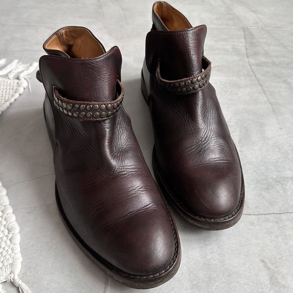 Dirk Bikkembergs HTC Hollywood Trading Co Studded Belt Biker Boots Ash Style Size US 8 / EU 41 - 5 Thumbnail