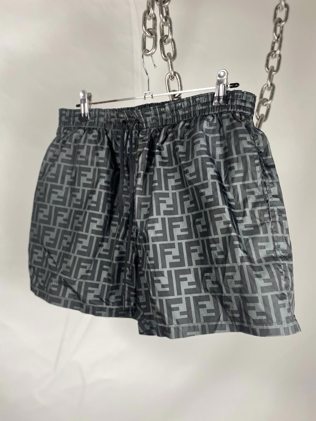 Fendi FF Logo Print Nylon Swim Shorts