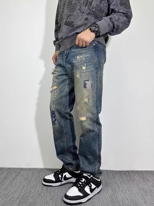 VIBE Vintage high street washed and faded casual ripped jeans Size US 36 / EU 52 - 3 Thumbnail