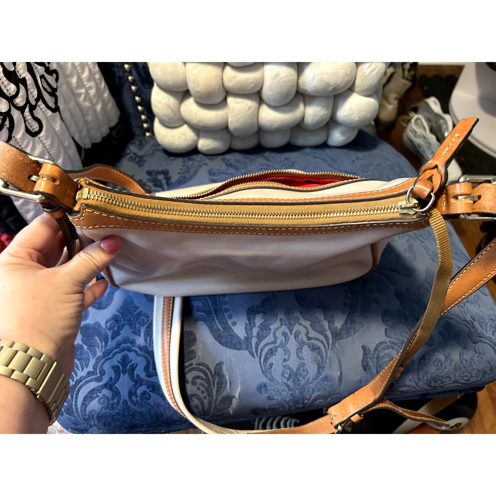 Dooney & Bourke Dooney & Bourke Taupe and Brown Shoulder Bag Size ONE SIZE - 13 Thumbnail