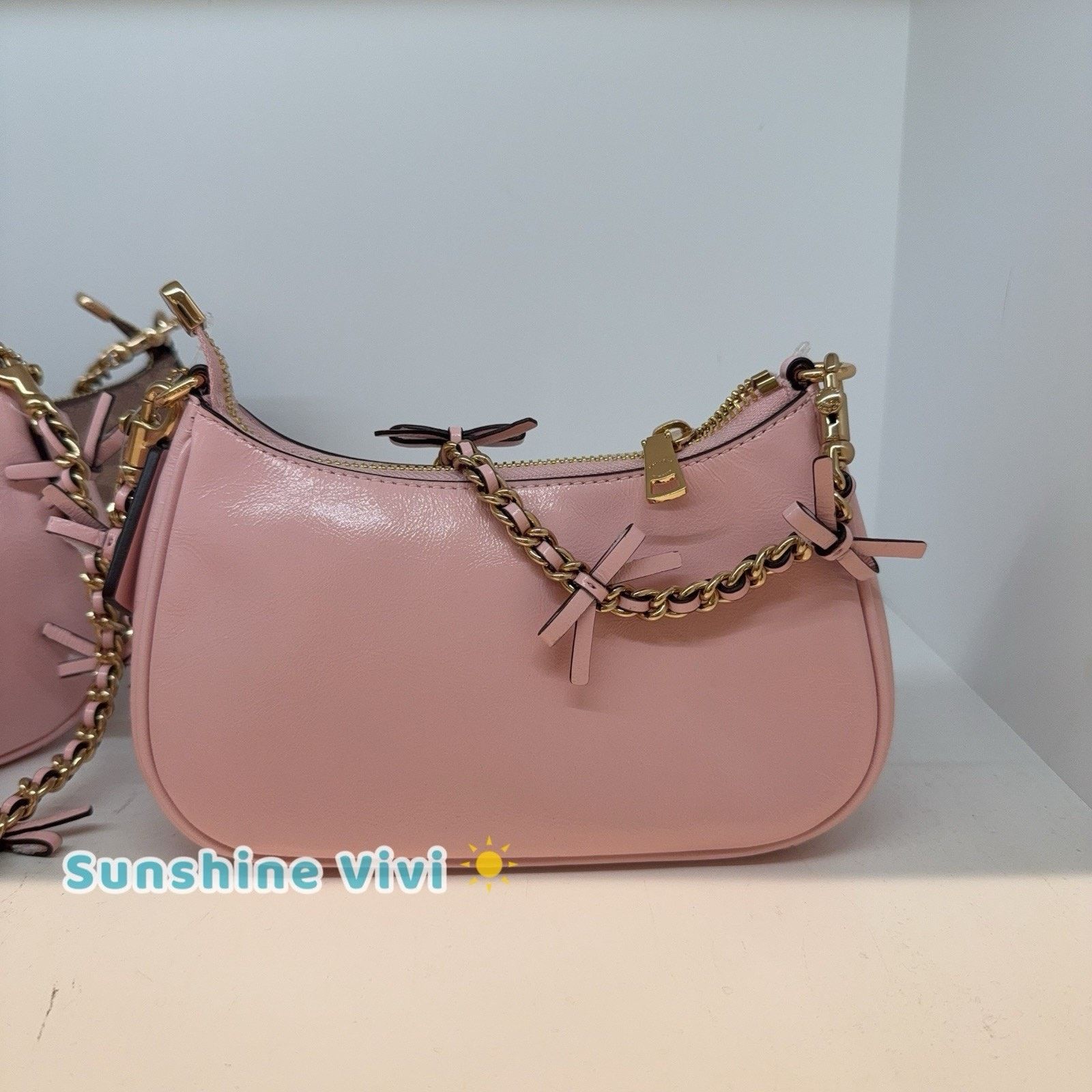 Coach NWT Coach Teri Mini Crossbody Bag Bows CDW68 Soft Pink Size ONE SIZE - 3 Thumbnail