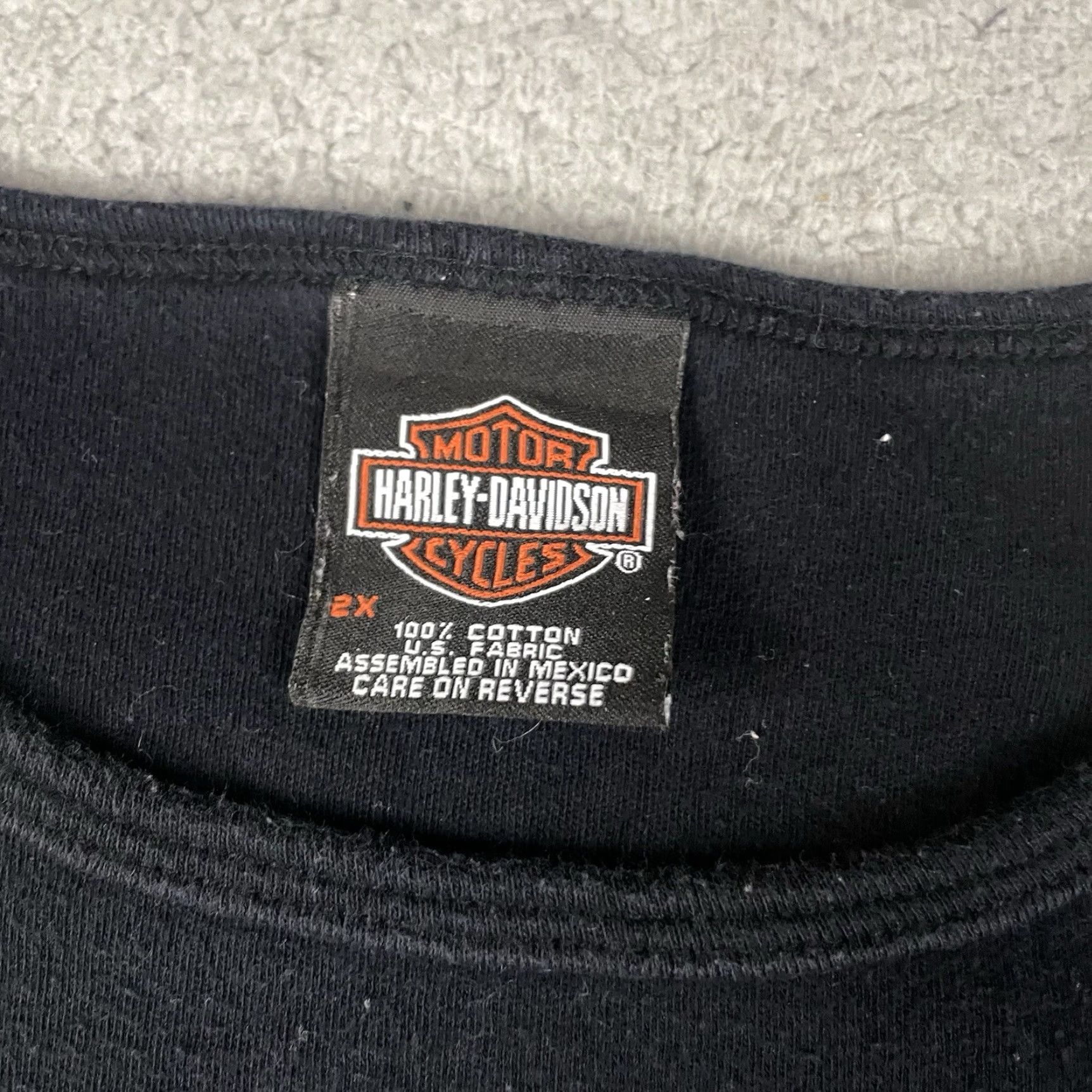 Harley Davidson VINTAGE Harley-Davidson T Shirt Women Cropped XL Black Georgia Green Rare Crew Neck Short Sleeve Adult XL Womens Size XL / US 12-14 / IT 48-50 - 4 Thumbnail