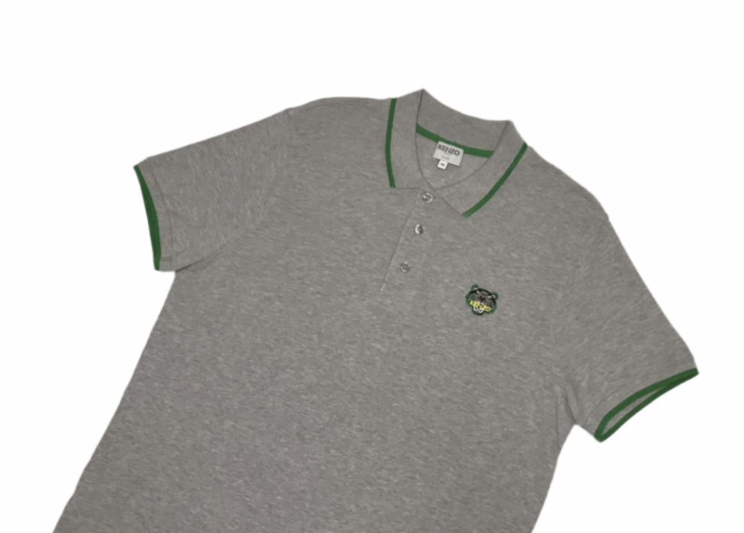 Kenzo Kenzo Mens Crest Polo T-Shirt Tiger Logo Sz M Gray Size US M / EU 48-50 / 2 - 2 Thumbnail