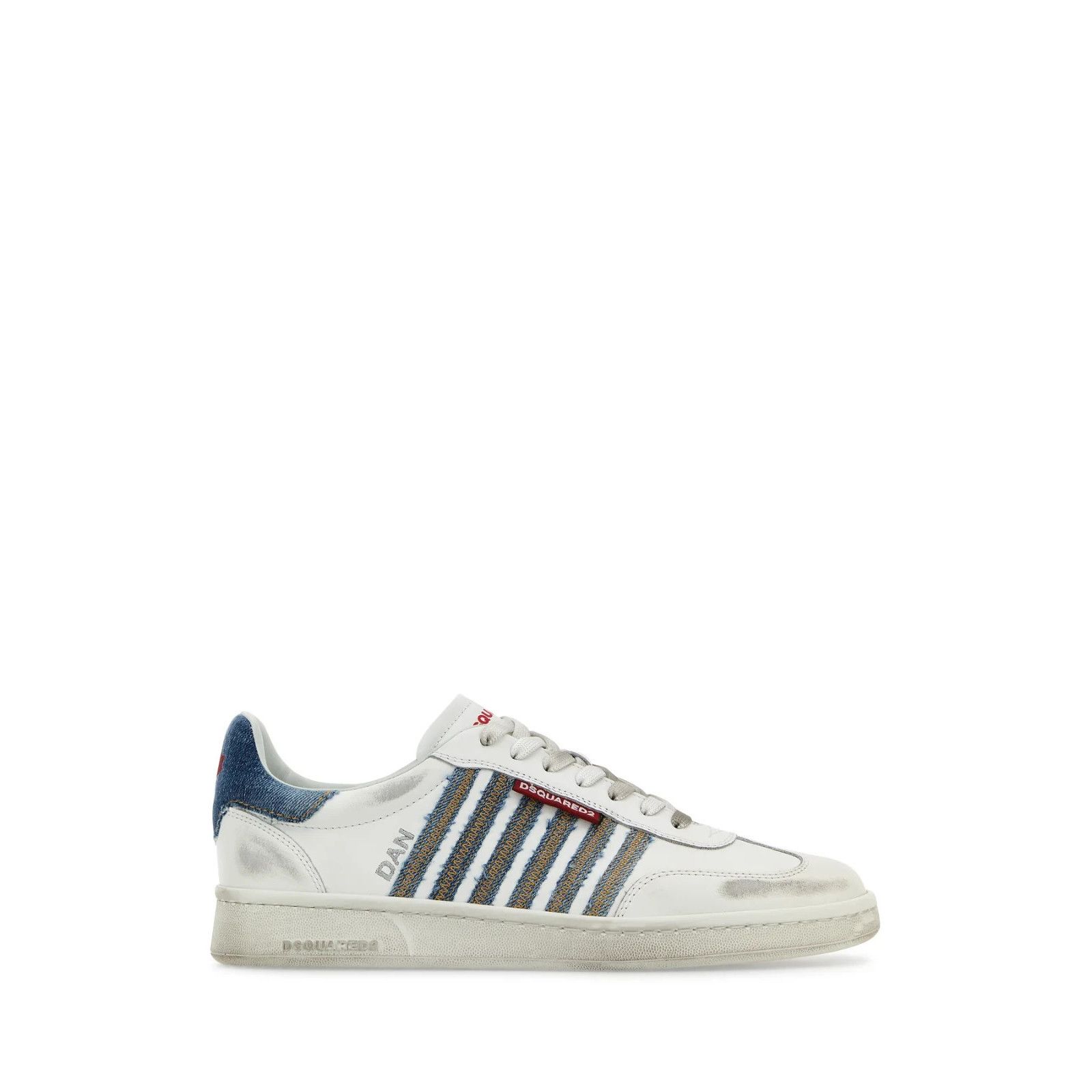 Dsquared2 DSQUARED2 Boxer White Leather Sneakers New And Authentic (Me Size US 9.5 / EU 42-43 - 1 Thumbnail