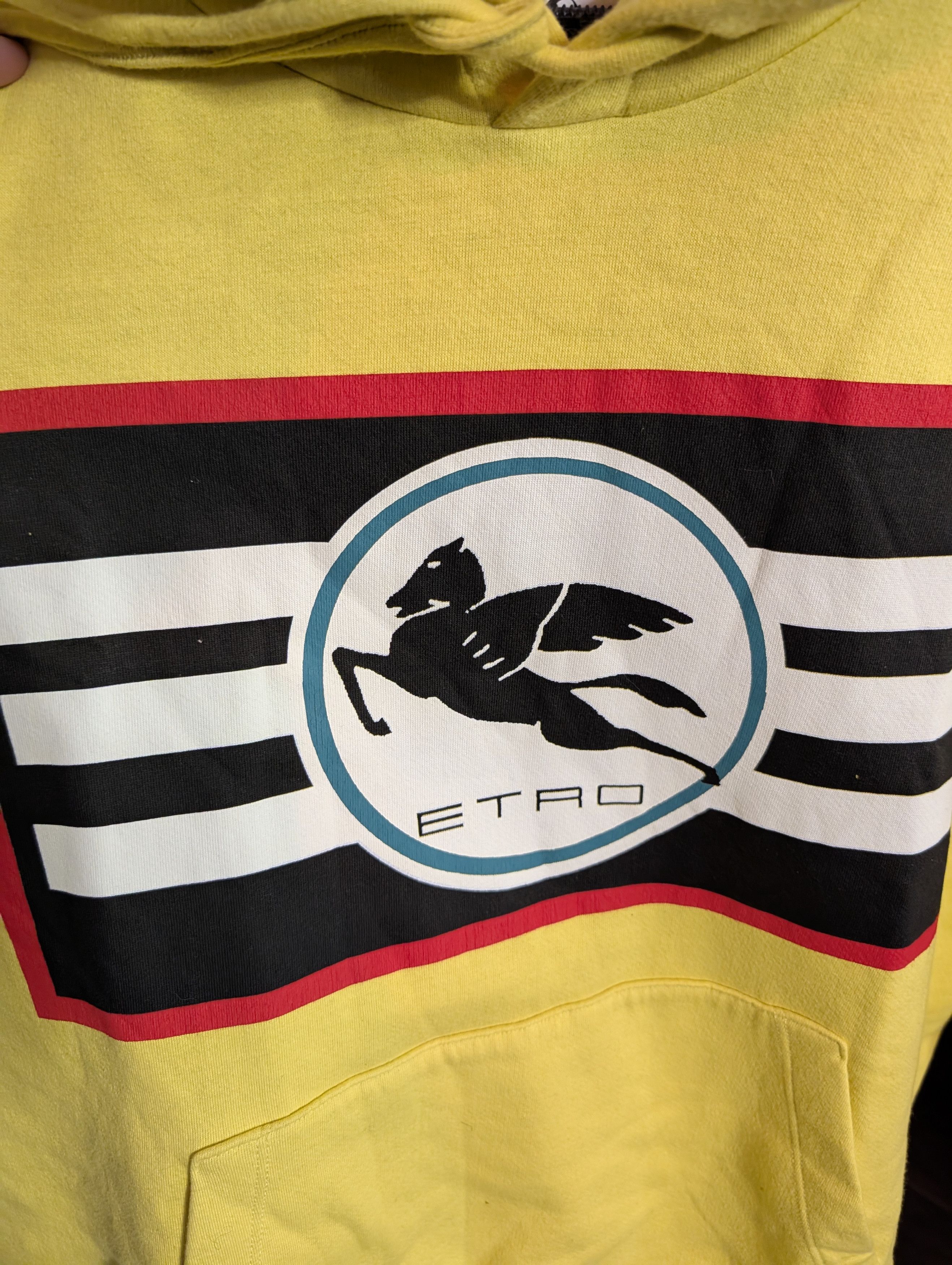 Etro Yellow Pegasus graphic vintage style hoodie NWT Small Size US S / EU 44-46 / 1 - 2 Thumbnail