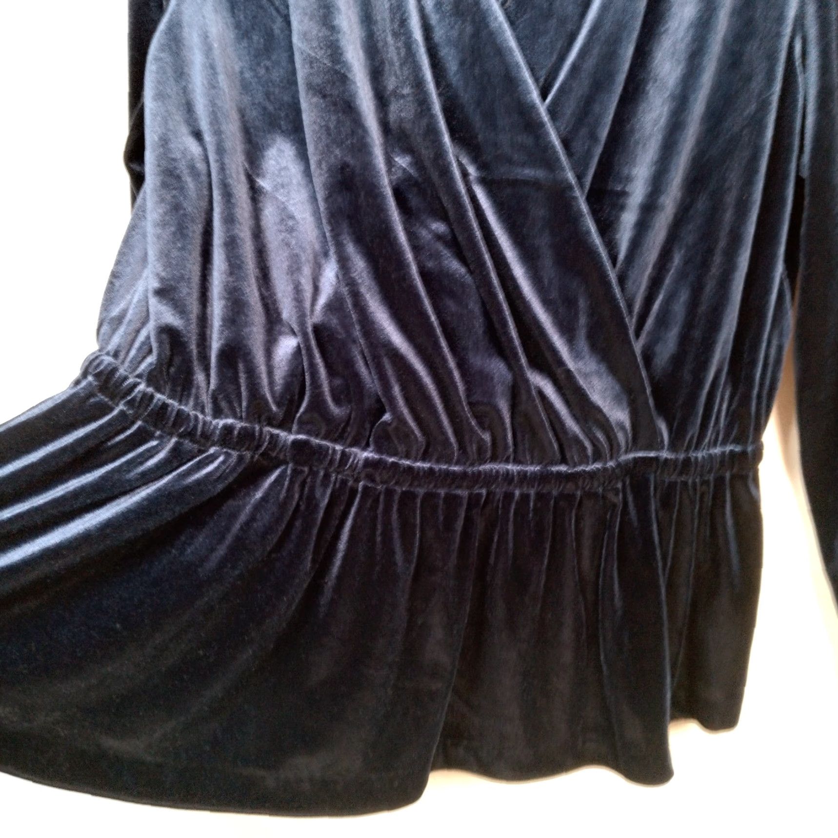 Ralph Lauren Lauren Ralph Lauren Shirt Women Medium Blue Velour Peplum Royal Top Size M / US 6-8 / IT 42-44 - 3 Thumbnail