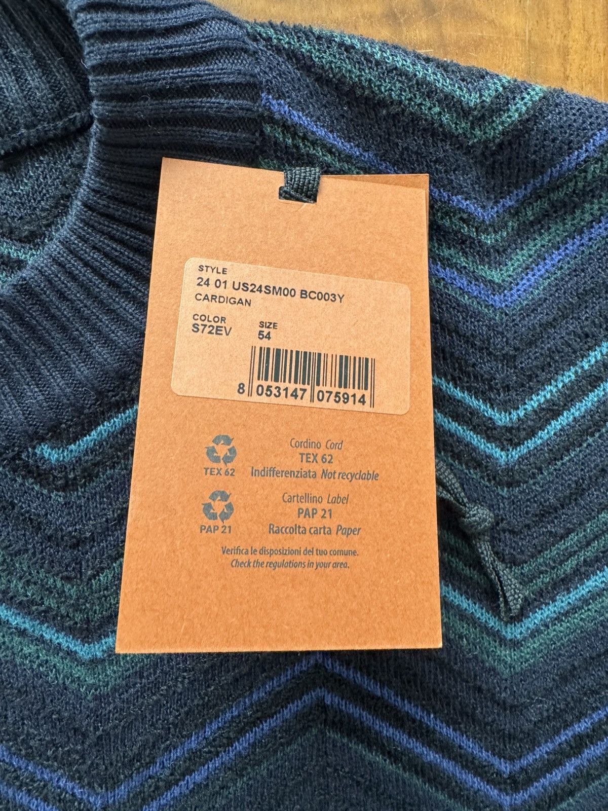 Missoni Missoni sweater size 54 chevron pattern Size US L / EU 52-54 / 3 - 3 Thumbnail