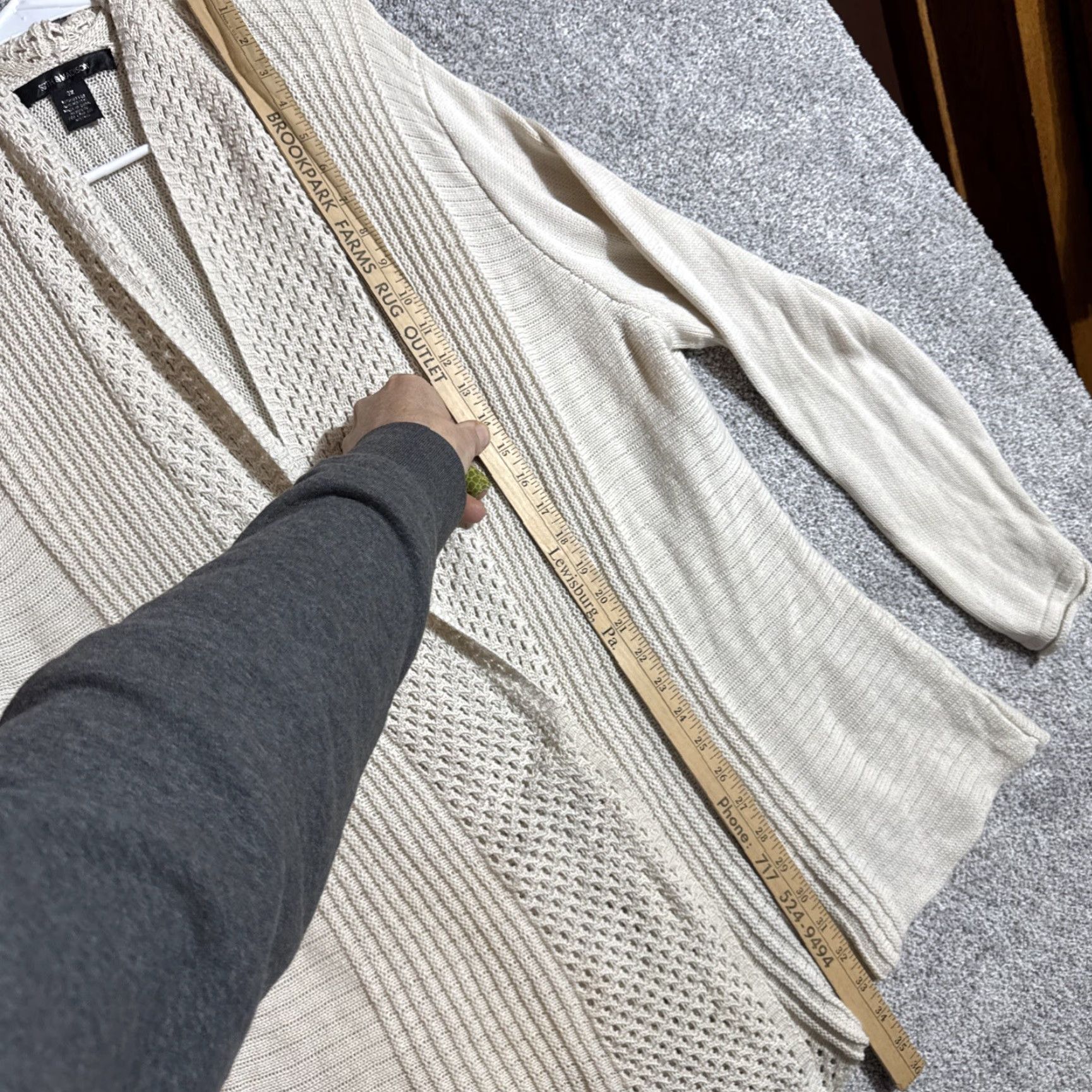 Vintage Womens Boho Cardigan Sweater 3X Plus Open Knit Lagenlook Cottagecore Romantic Size XXL / US 16-18 / IT 52-54 - 2 Thumbnail