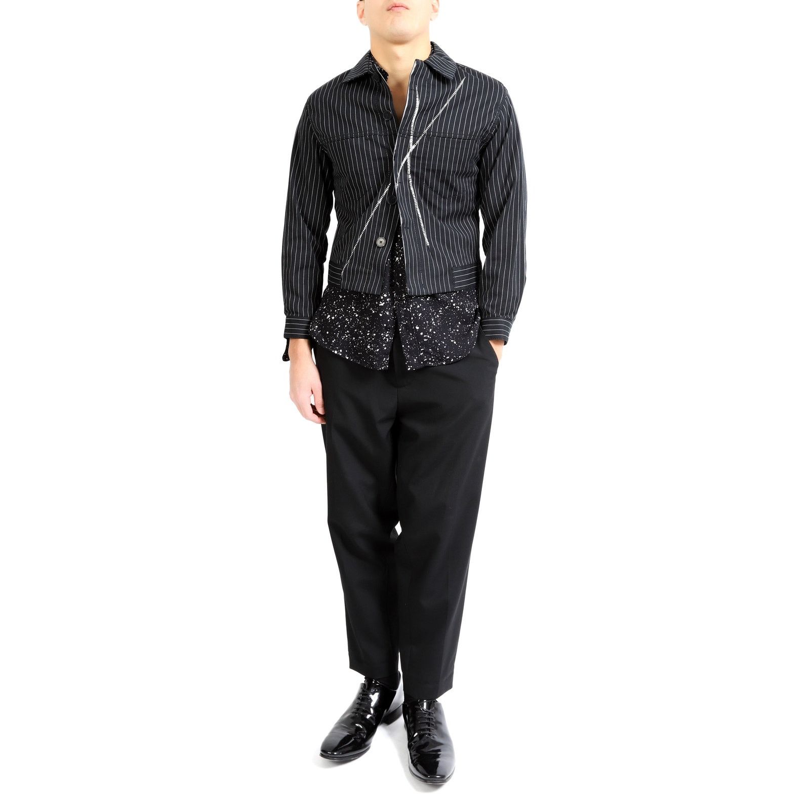 Haider Ackermann SS16 Embroidered Trucker Jacket in Pinstriped Cotton Size US XS / EU 42 / 0 - 4 Thumbnail