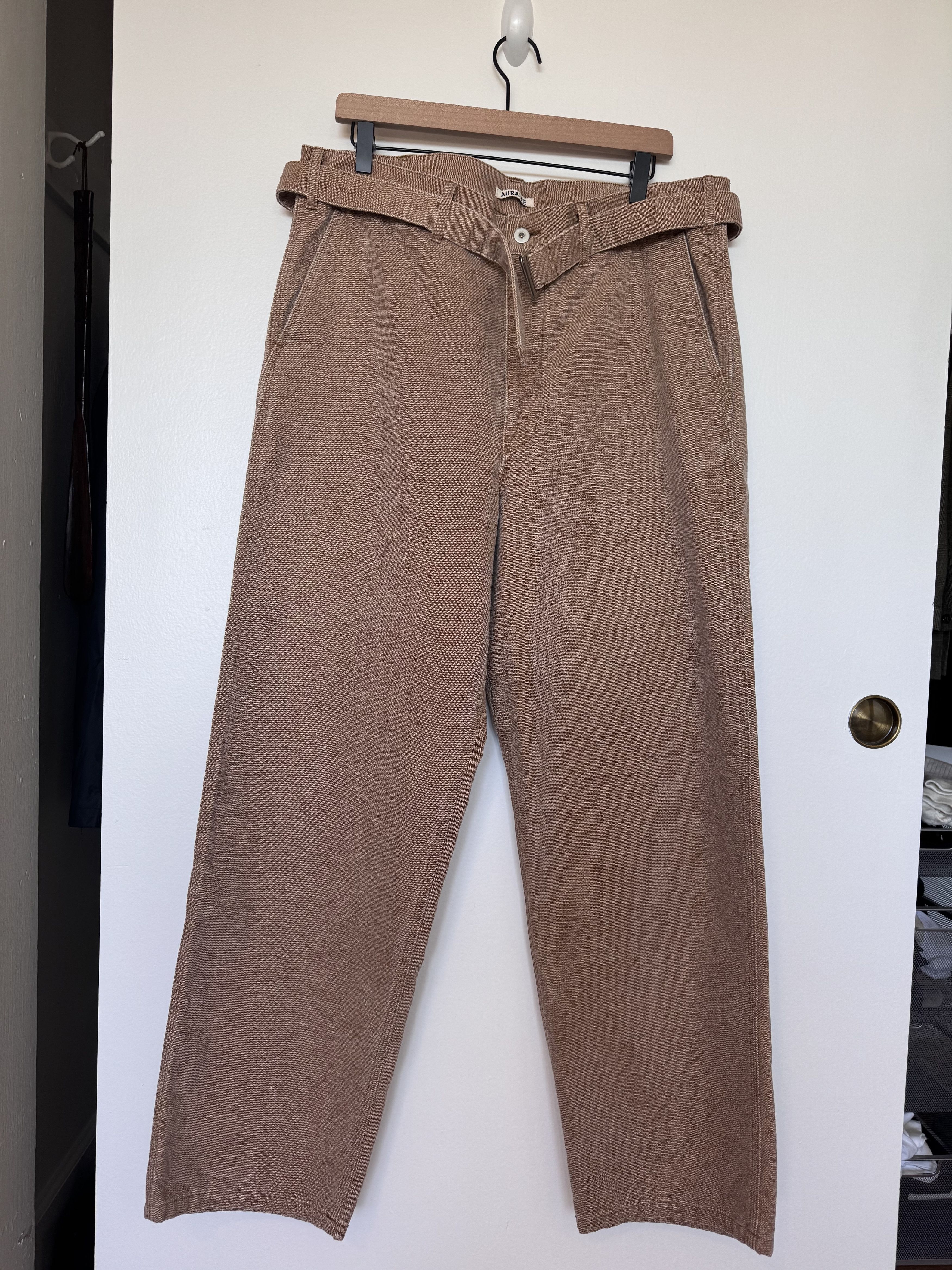 Washed Organic Canvas Belted Pants