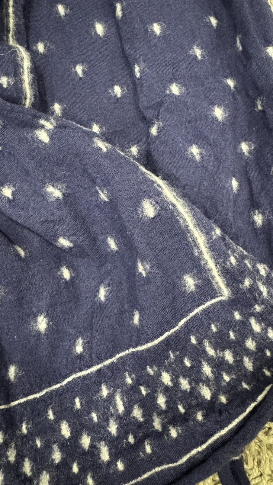 Kapital Kapital Fulling Wool Scarf Navy Blue Size ONE SIZE - 9 Thumbnail