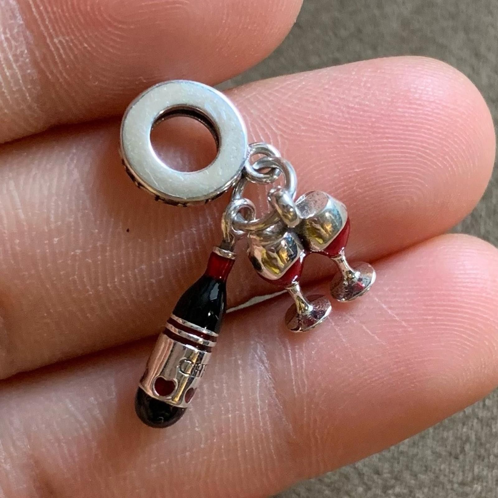 Other NWOT Red Wine & Glasses Dangle Charm Sterling Silver 925 Size ONE SIZE - 7 Thumbnail