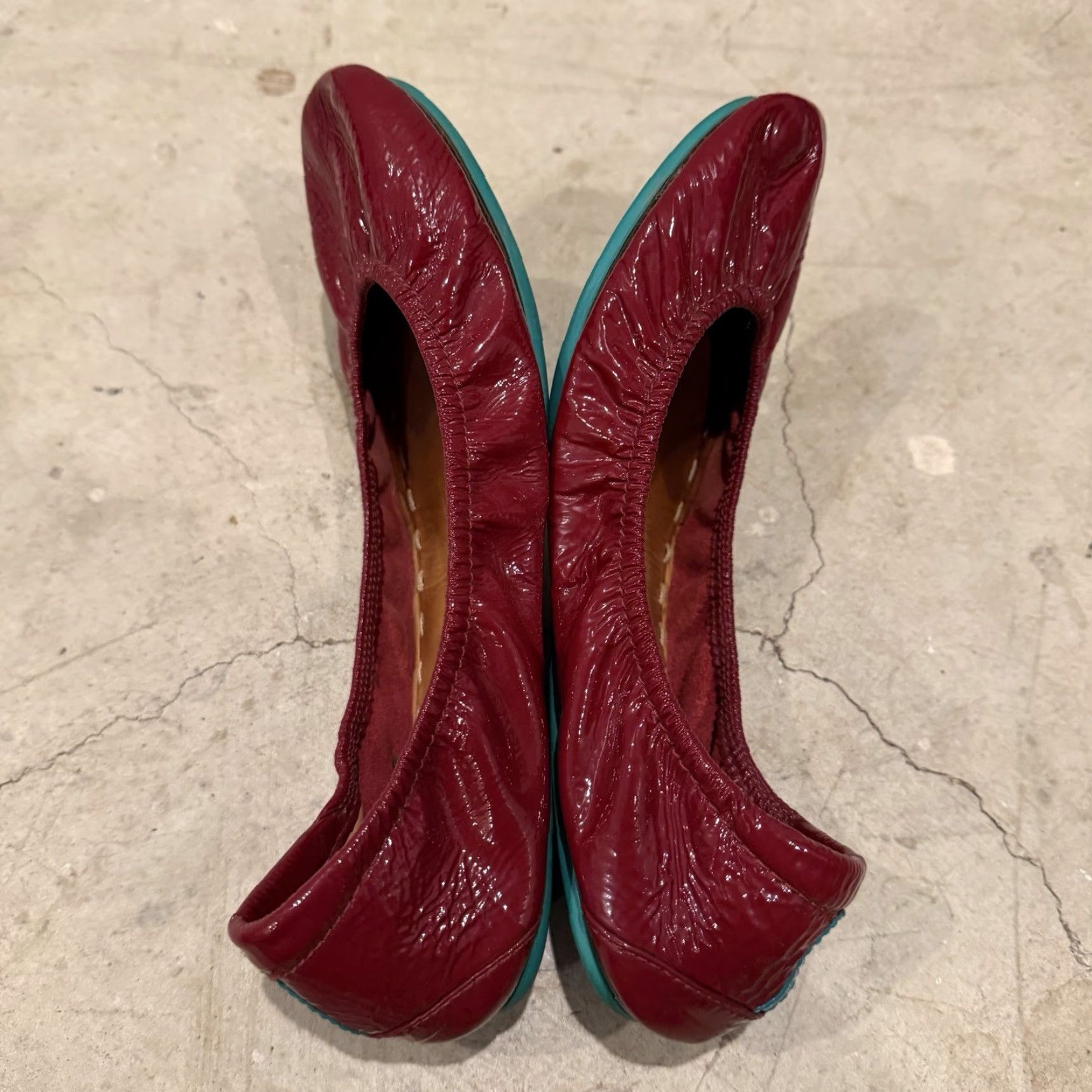 Vintage Tieks Ballet Flats Women 8 Ruby Red Patent Leather Flat Slip On City 90s? Wait not. No extra. Size US 8 / IT 38 - 7 Thumbnail