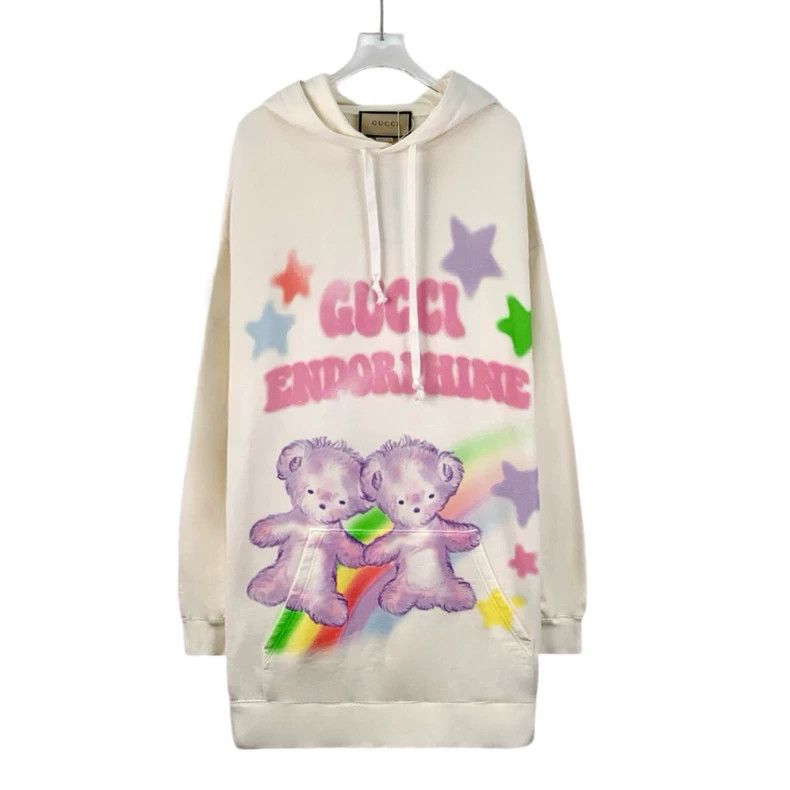 Gucci Gucci Beige bear letter printed cotton round-neck long-sle Size L / US 10 / IT 46 - 1 Thumbnail