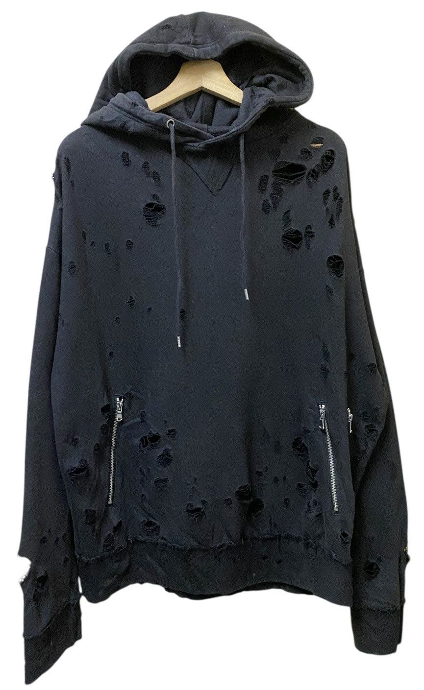 If Six Was Nine Blvck Flame Destressed Hoodie Black Colour Size US XL / EU 56 / 4 - 1 Thumbnail