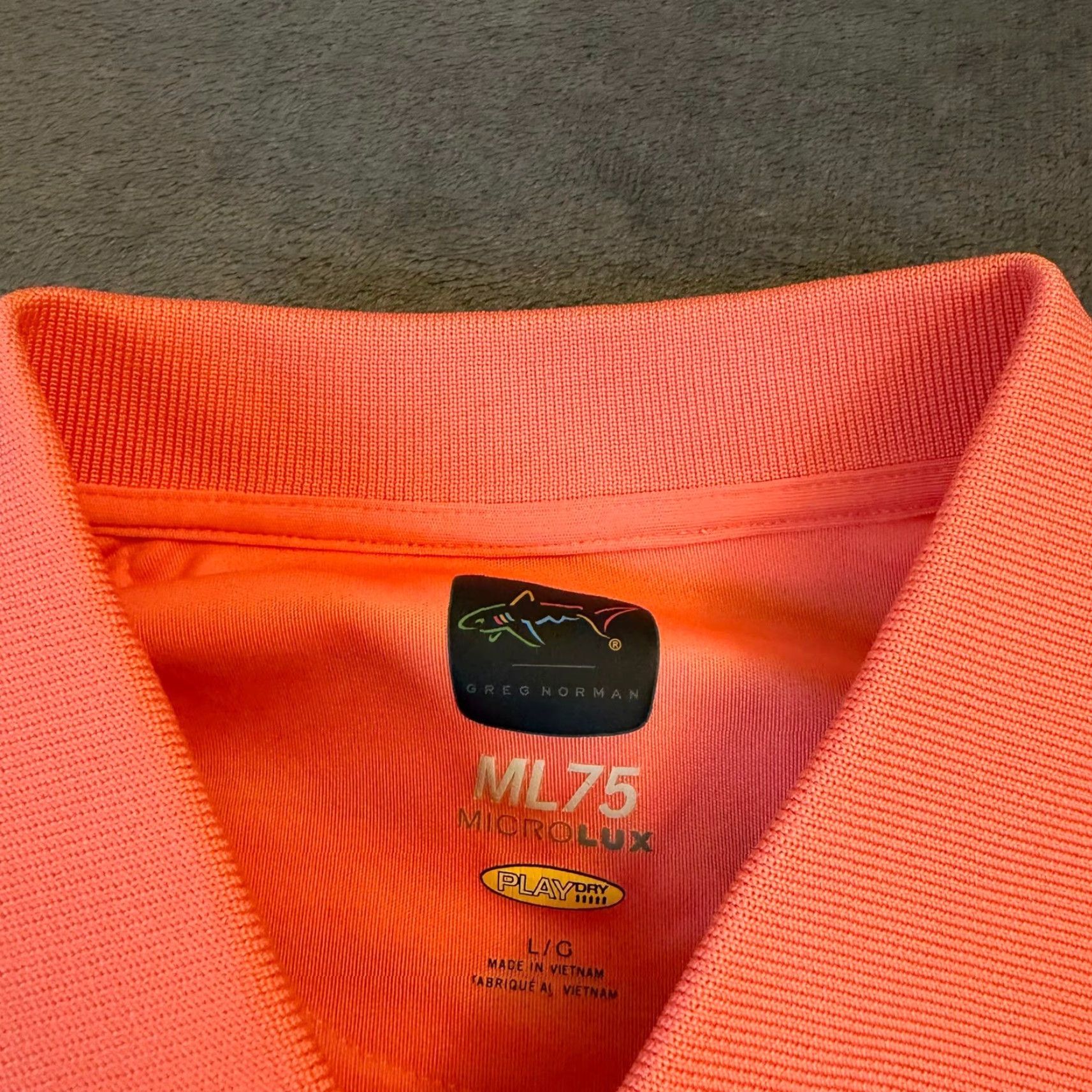 Vintage Greg Norman ML75 Microlux Polo Shirt Mens Large Orange Striped Golf Performance Size US L / EU 52-54 / 3 - 2 Thumbnail