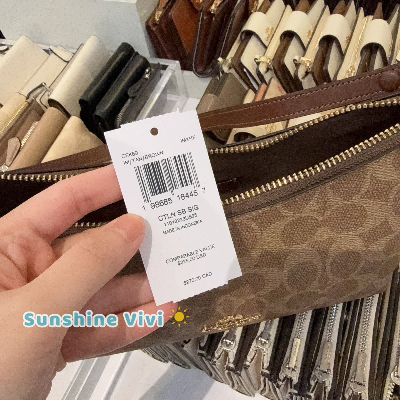 Coach NWT Coach Caitlin Shoulder Bag CEK80 Gold/Tan/Brown Size ONE SIZE - 4 Thumbnail