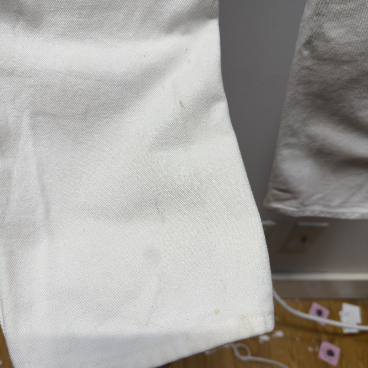 Vintage Wrangler White Denim Jeans Straight Fit ERD Grunge RRL Size 26" / US 2 / IT 38 - 9 Thumbnail