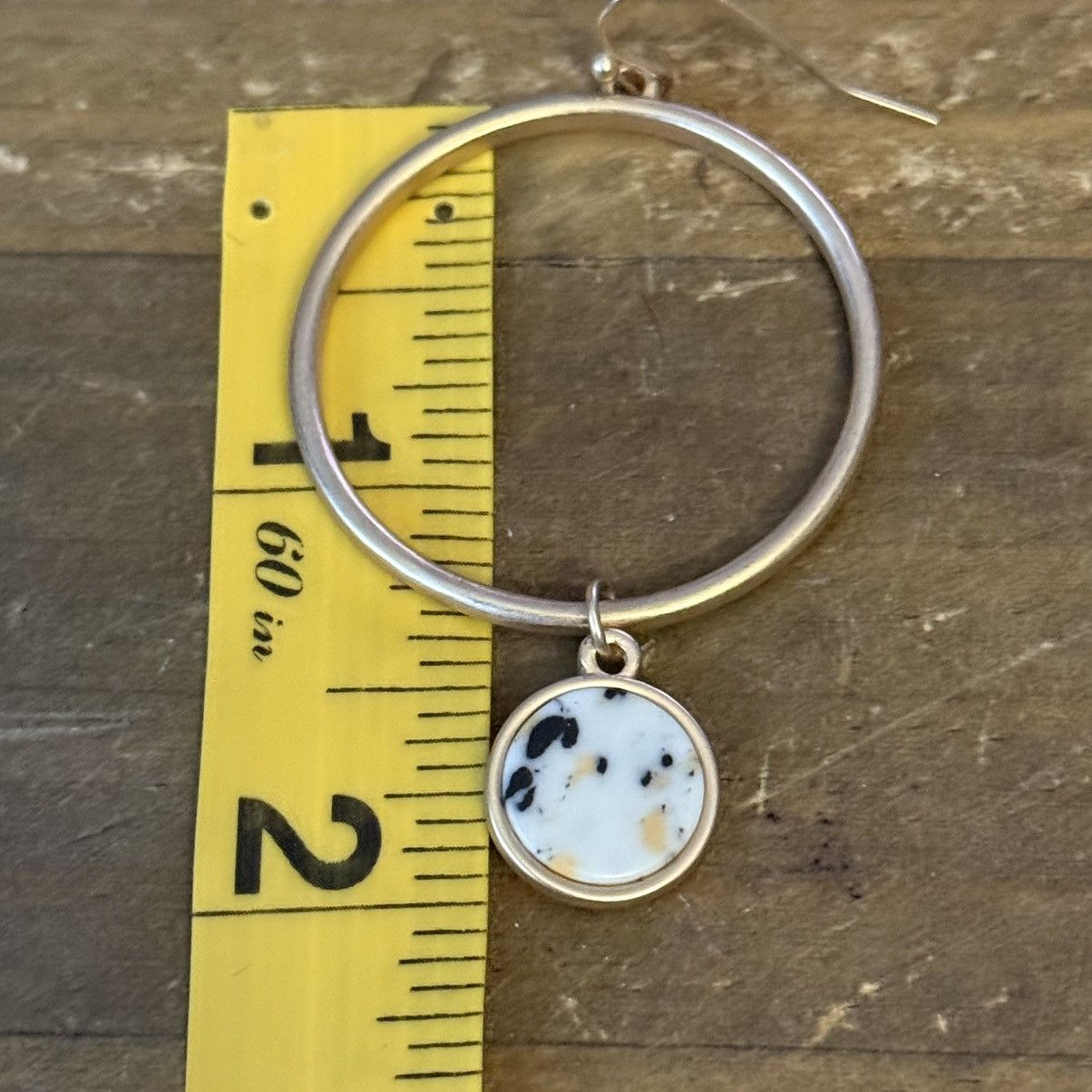 Other Gold tone open circle hoop with Jasper charm Size ONE SIZE - 4 Thumbnail