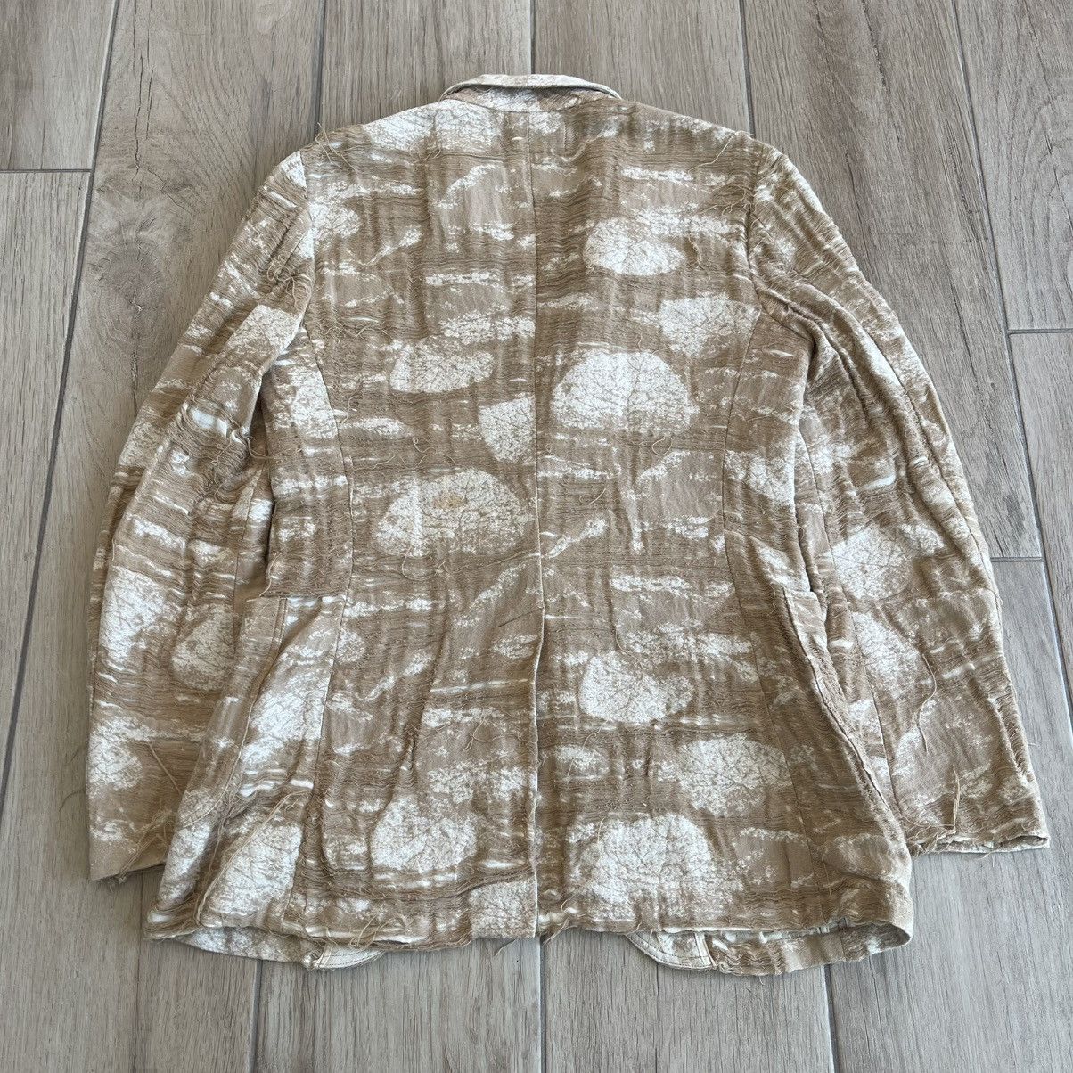 Japanese Brand Share Spirit Homme Leaf Pattern Distressed Tailored Jacket Size US S / EU 44-46 / 1 - 2 Thumbnail