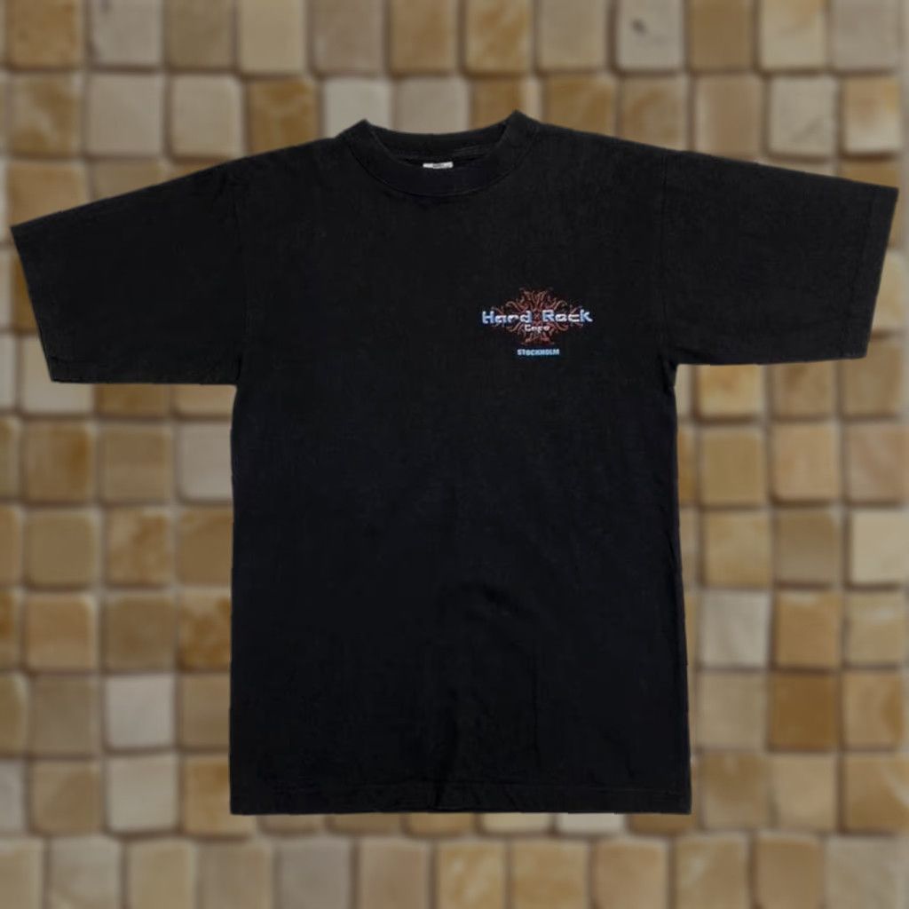 Hard Rock Cafe Vintage Hard Rock Cafe Stockholm Souvenir Logo Graphic T-Shirt S Mens Black 90s Shirt Size US S / EU 44-46 / 1 - 1 Thumbnail